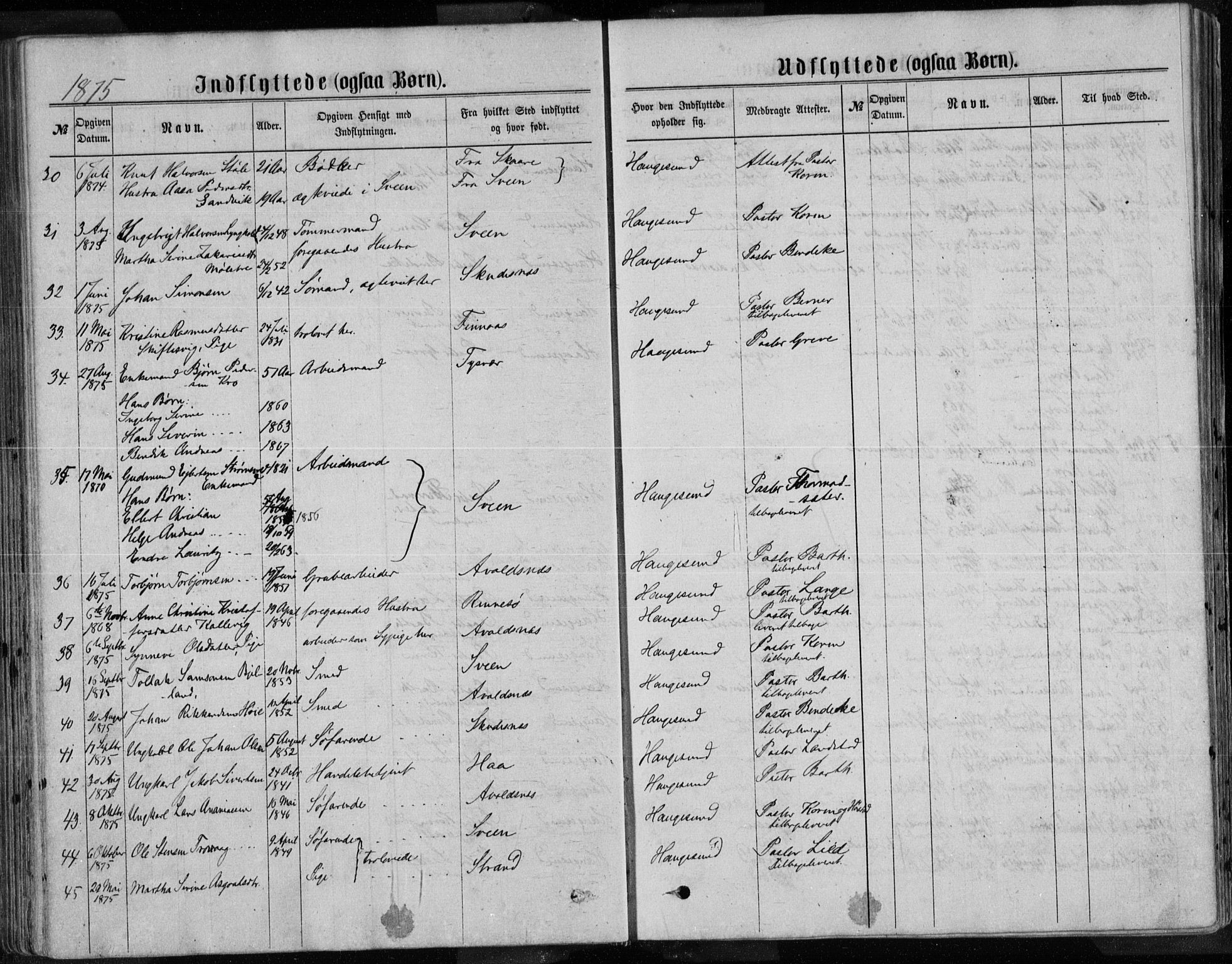 Torvastad sokneprestkontor, SAST/A -101857/H/Ha/Haa/L0013: Parish register (official) no. A 12.2, 1867-1877