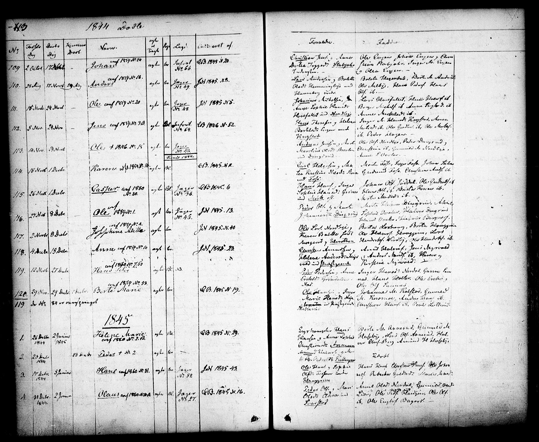 Aurskog prestekontor Kirkebøker, SAO/A-10304a/F/Fa/L0006: Parish register (official) no. I 6, 1829-1853, p. 113