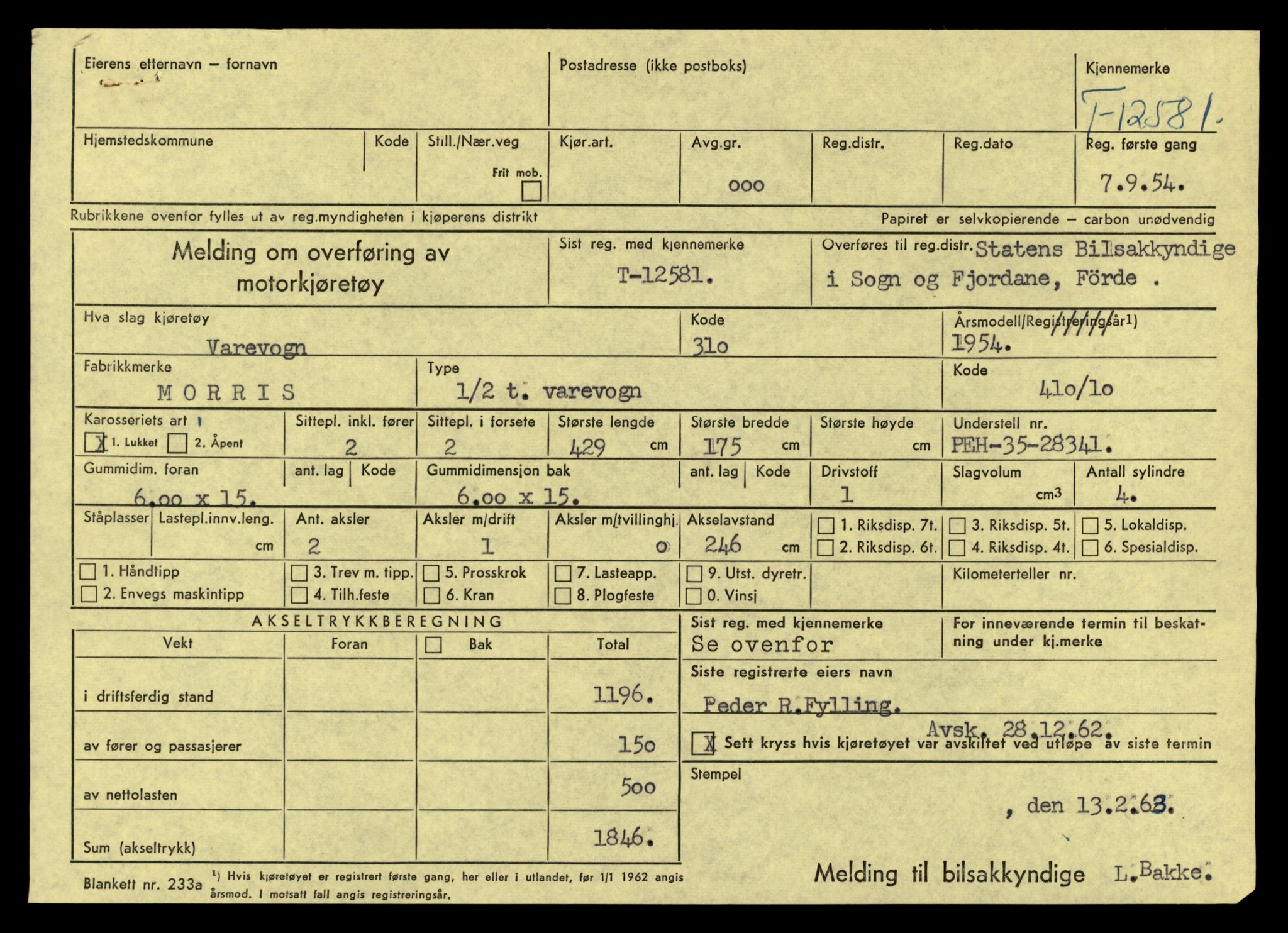 Møre og Romsdal vegkontor - Ålesund trafikkstasjon, AV/SAT-A-4099/F/Fe/L0034: Registreringskort for kjøretøy T 12500 - T 12652, 1927-1998, p. 1546