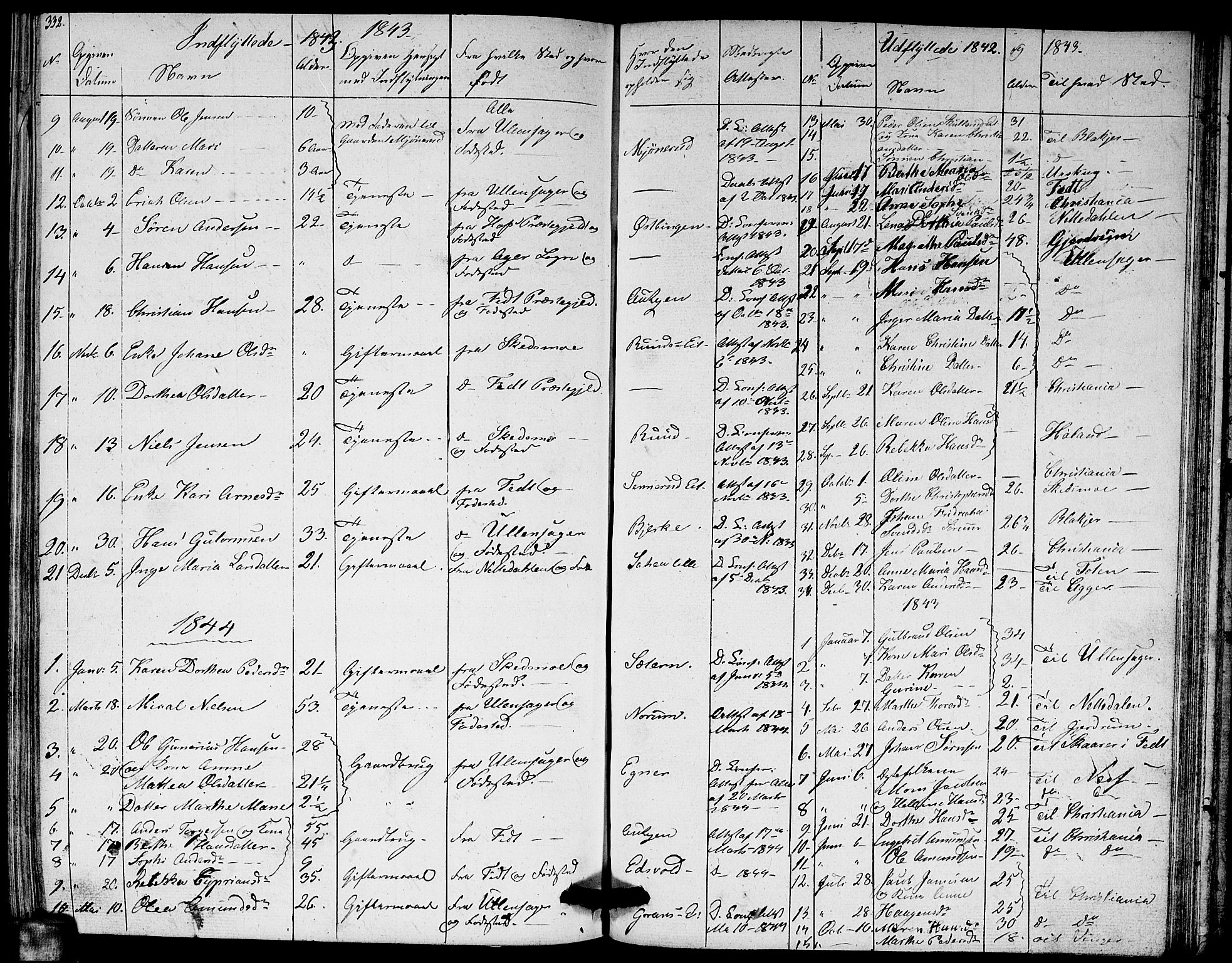 Sørum prestekontor Kirkebøker, AV/SAO-A-10303/G/Ga/L0002: Parish register (copy) no. I 2, 1829-1845, p. 332