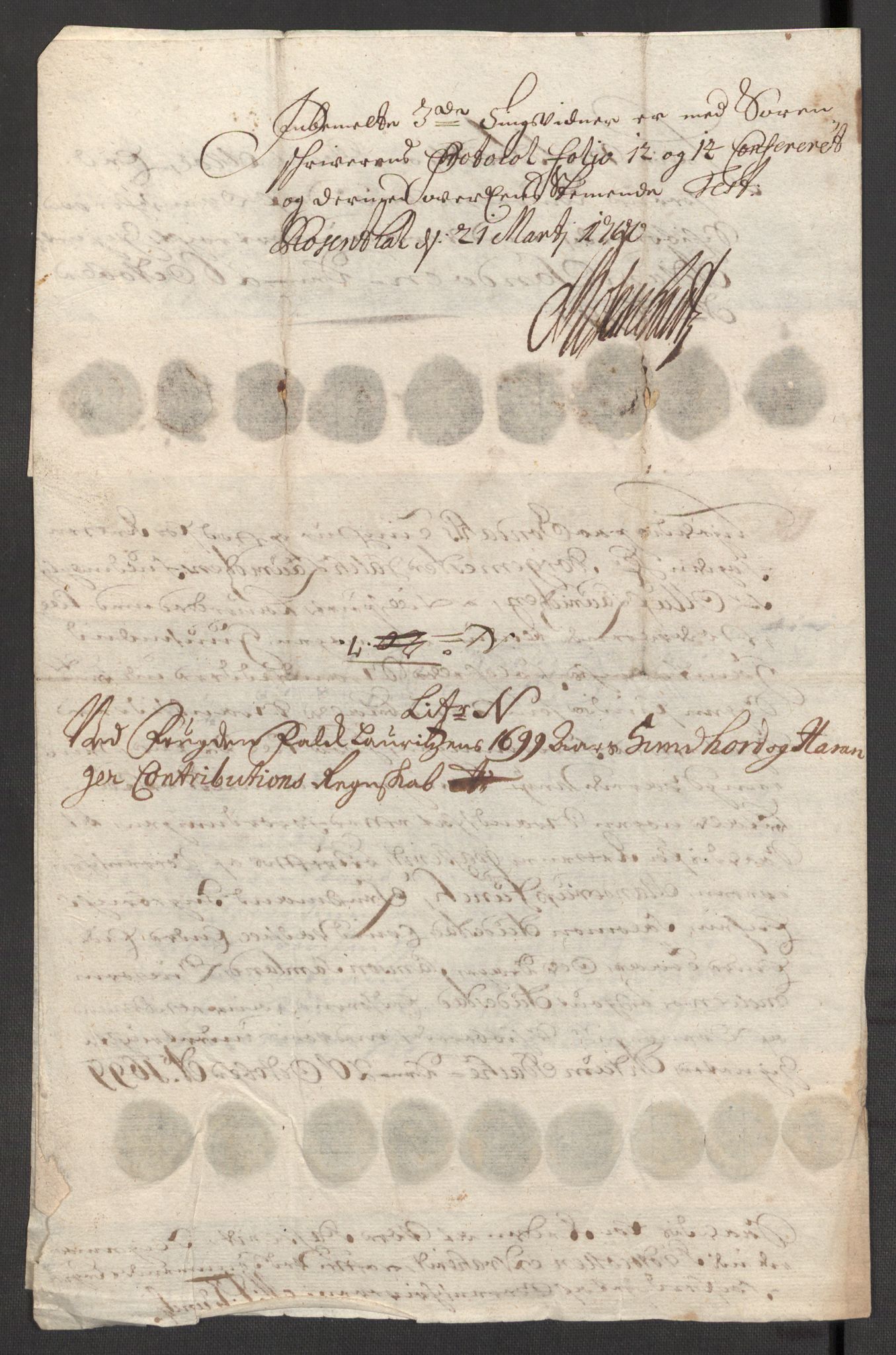 Rentekammeret inntil 1814, Reviderte regnskaper, Fogderegnskap, AV/RA-EA-4092/R48/L2978: Fogderegnskap Sunnhordland og Hardanger, 1699, p. 205