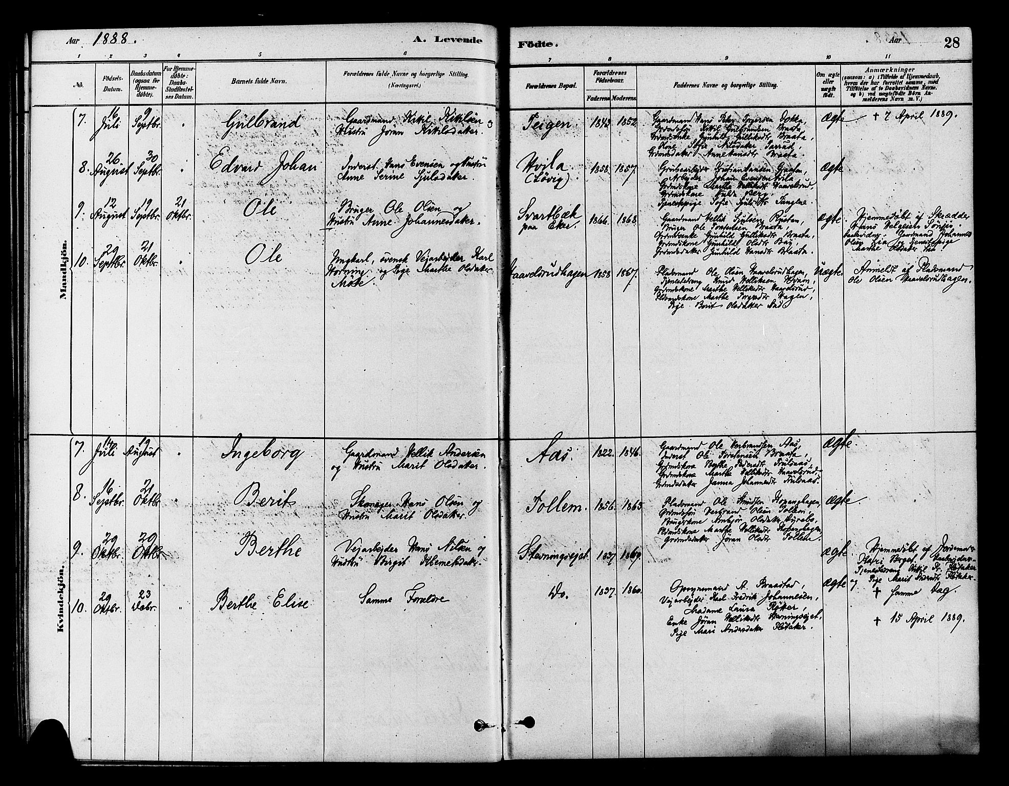 Flesberg kirkebøker, AV/SAKO-A-18/F/Fb/L0001: Parish register (official) no. II 1, 1879-1907, p. 28