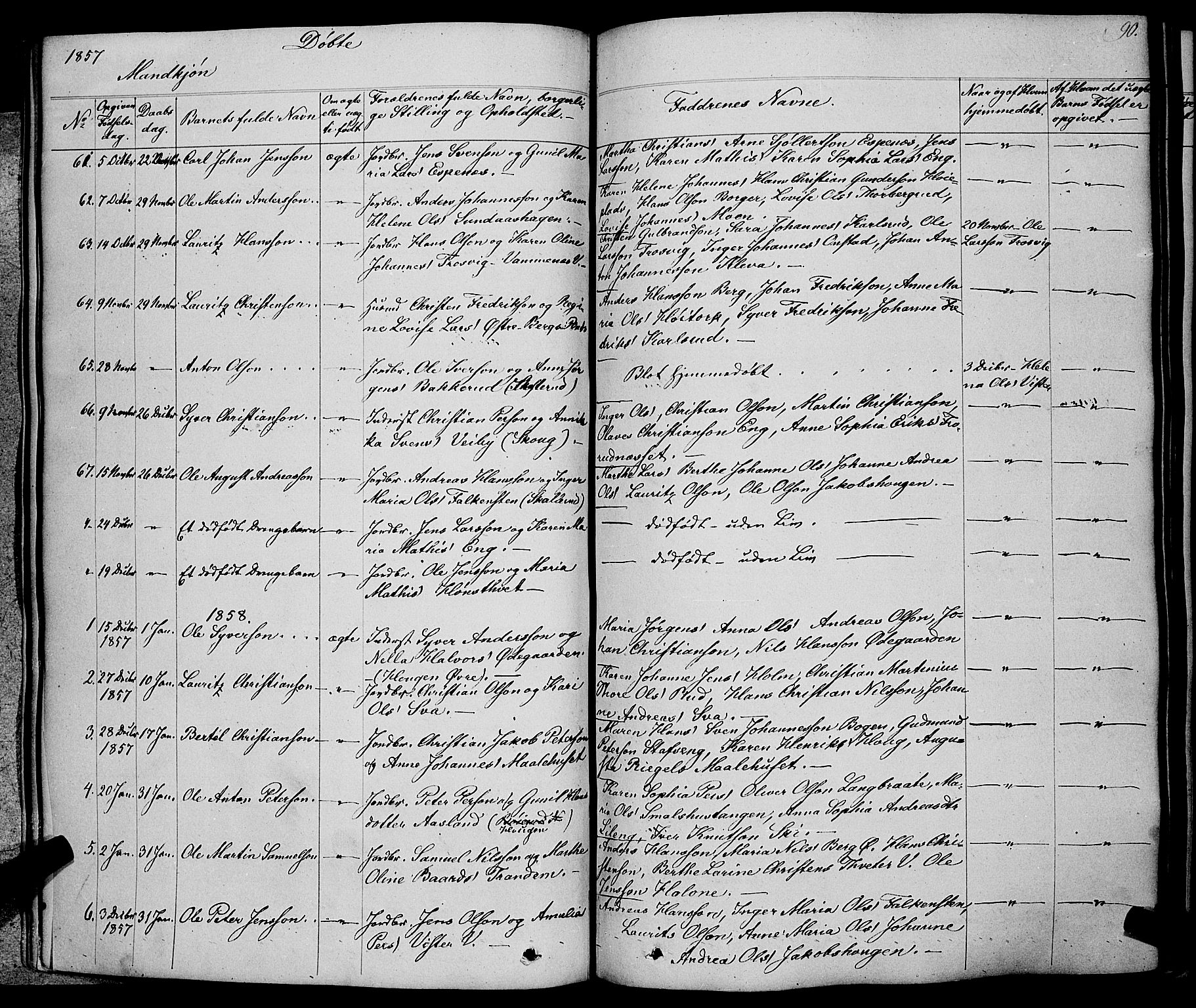 Skiptvet prestekontor Kirkebøker, AV/SAO-A-20009/F/Fa/L0006: Parish register (official) no. 6, 1839-1860, p. 90