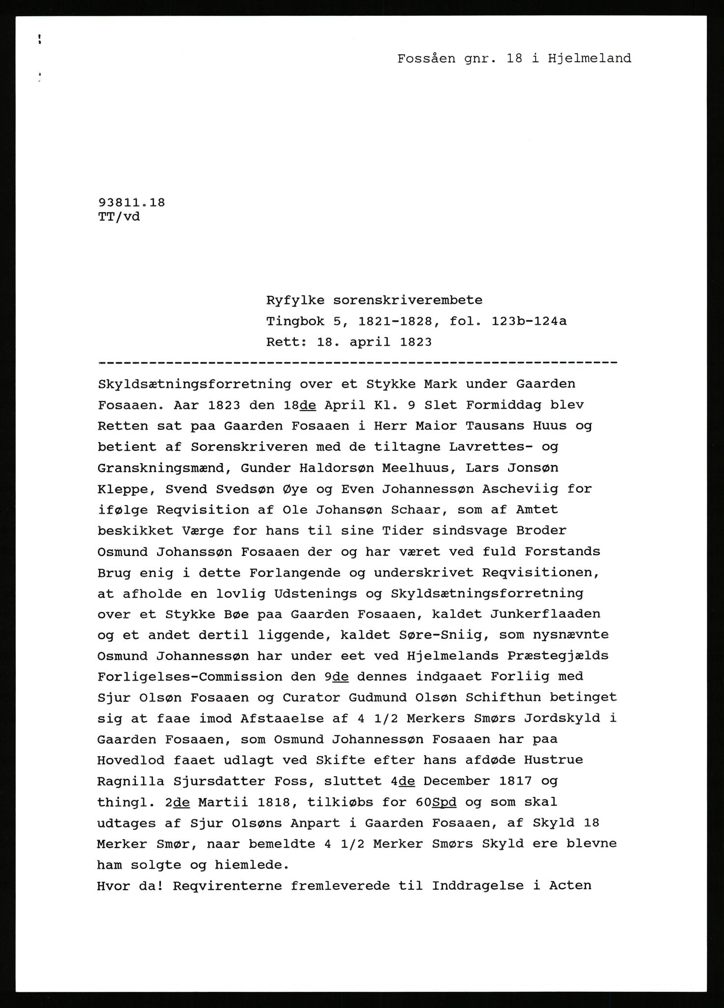 Statsarkivet i Stavanger, AV/SAST-A-101971/03/Y/Yj/L0022: Avskrifter sortert etter gårdsnavn: Foss - Frøiland i Hetland, 1750-1930, p. 332