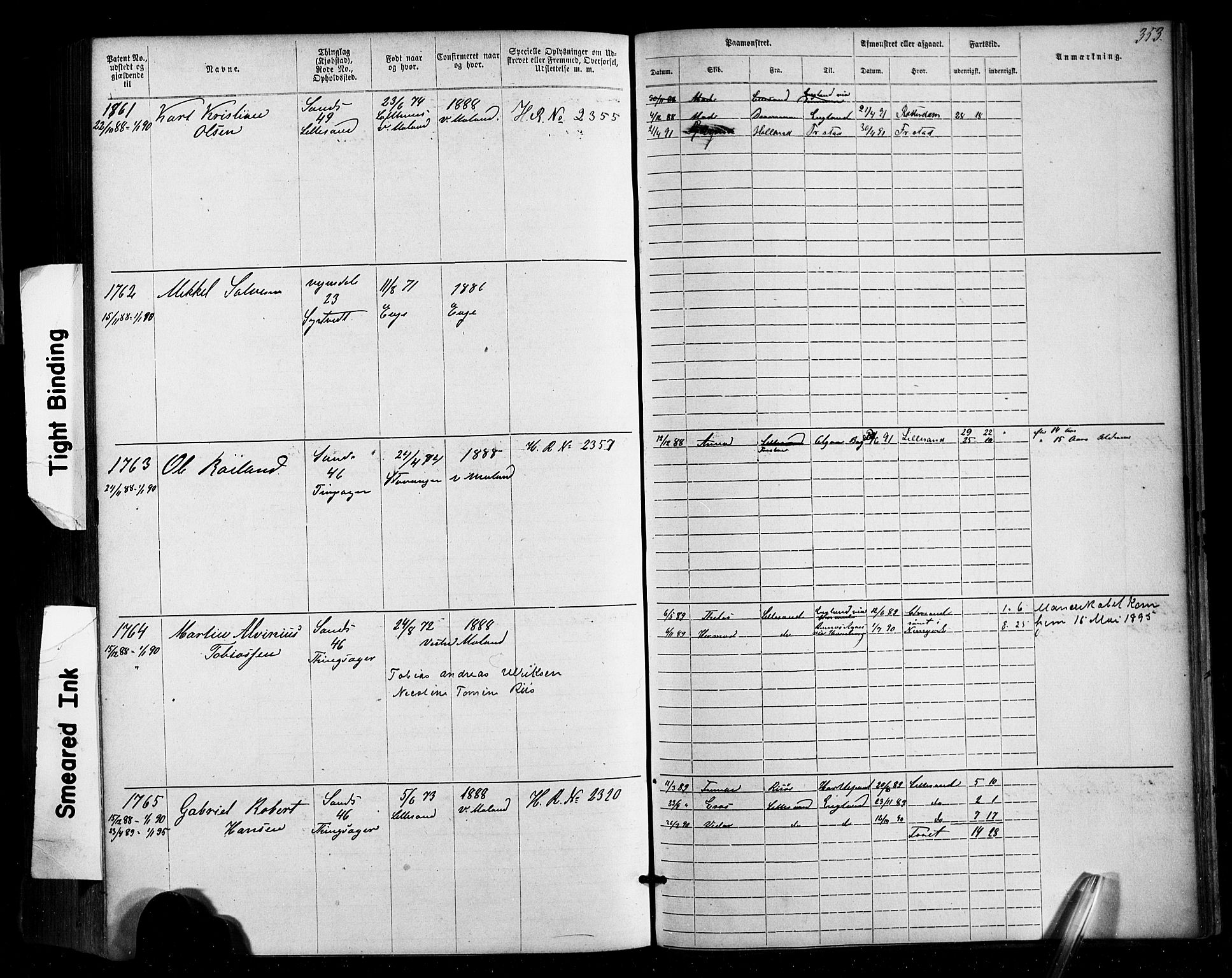 Lillesand mønstringskrets, AV/SAK-2031-0014/F/Fa/L0002: Annotasjonsrulle nr 1-1910 med register, W-8, 1868-1891, p. 362