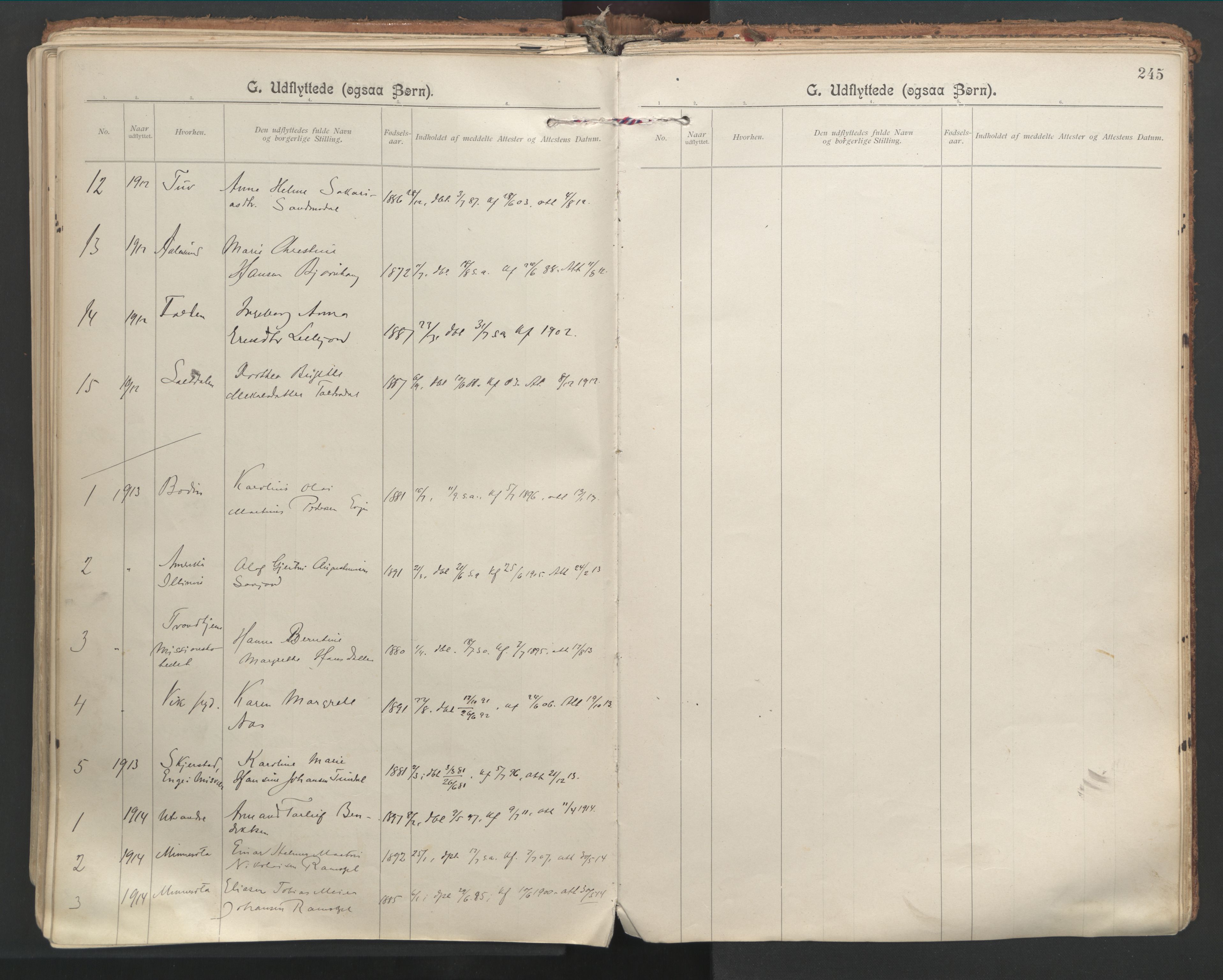 Ministerialprotokoller, klokkerbøker og fødselsregistre - Nordland, AV/SAT-A-1459/846/L0647: Parish register (official) no. 846A05, 1902-1915, p. 245