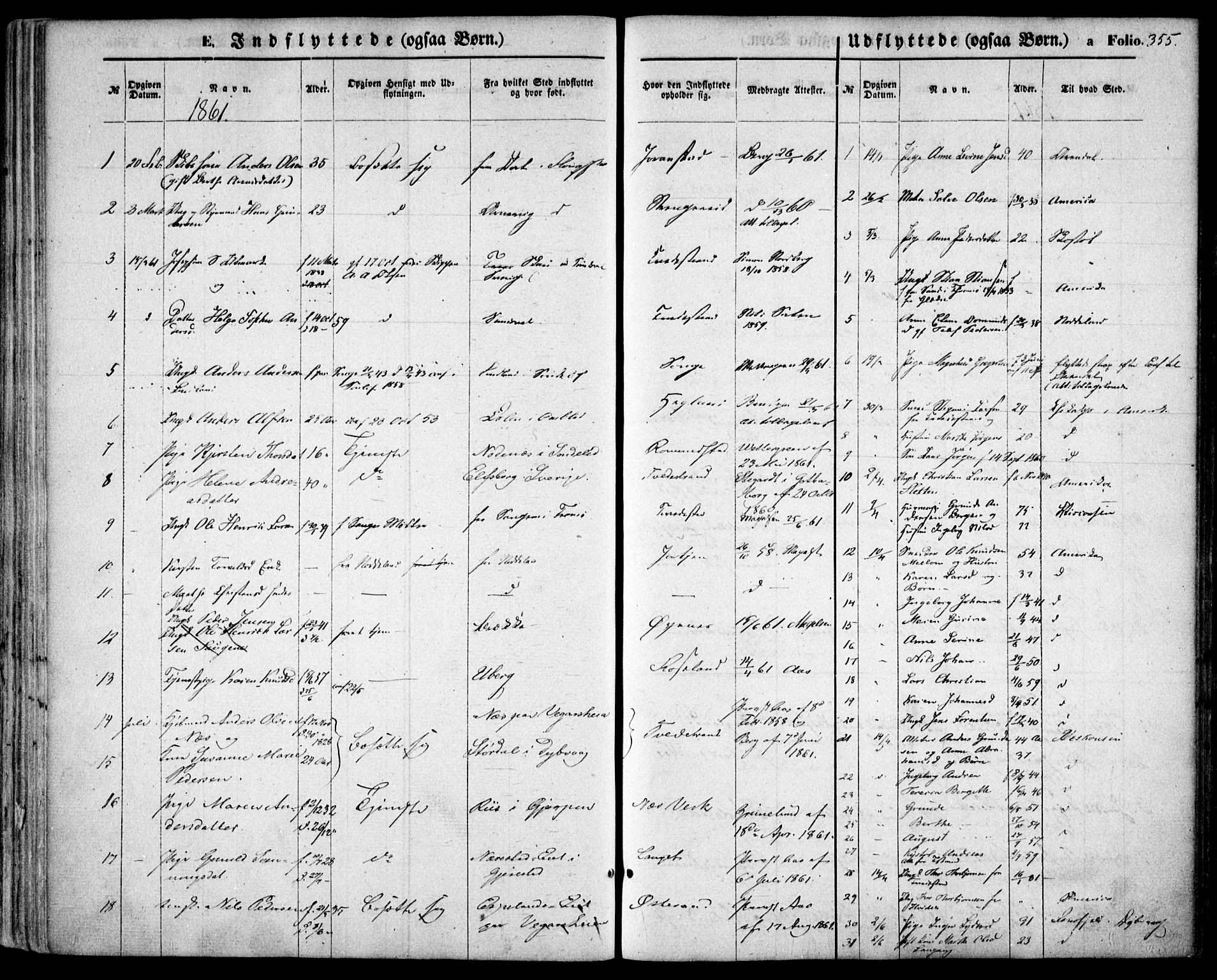 Holt sokneprestkontor, AV/SAK-1111-0021/F/Fa/L0009: Parish register (official) no. A 9, 1861-1871, p. 355