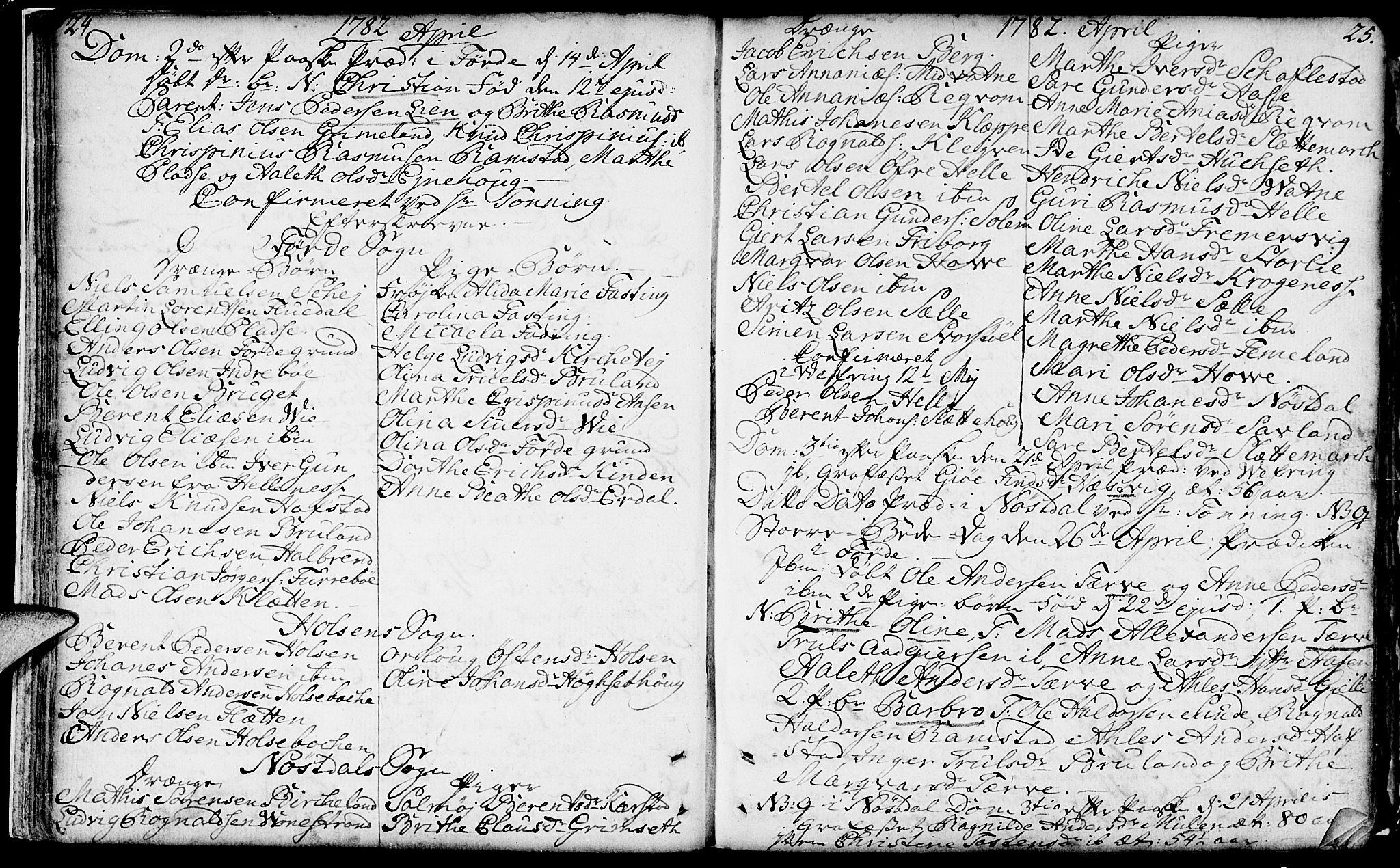 Førde sokneprestembete, AV/SAB-A-79901/H/Haa/Haaa/L0004: Parish register (official) no. A 4, 1781-1803, p. 24-25