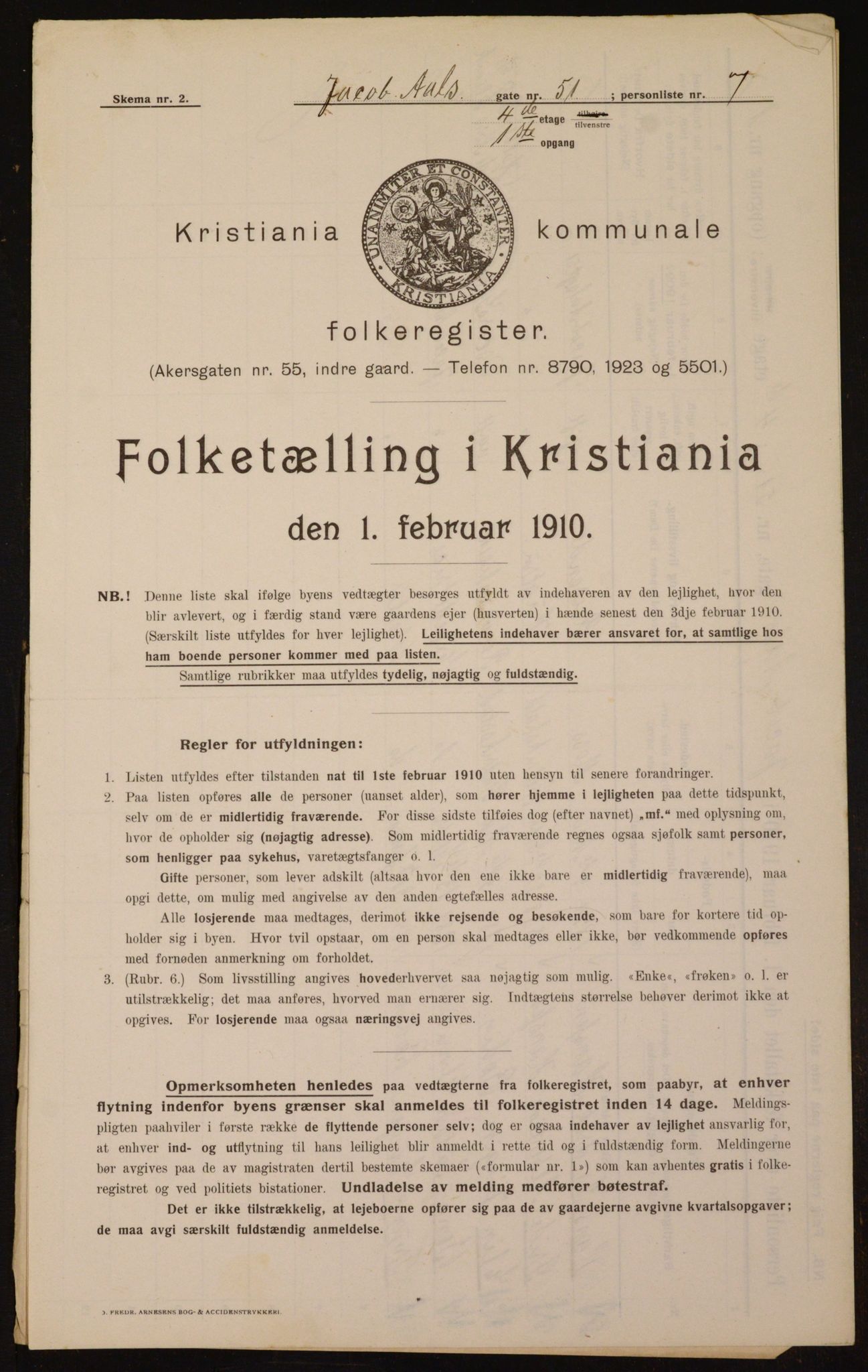 OBA, Municipal Census 1910 for Kristiania, 1910, p. 44130