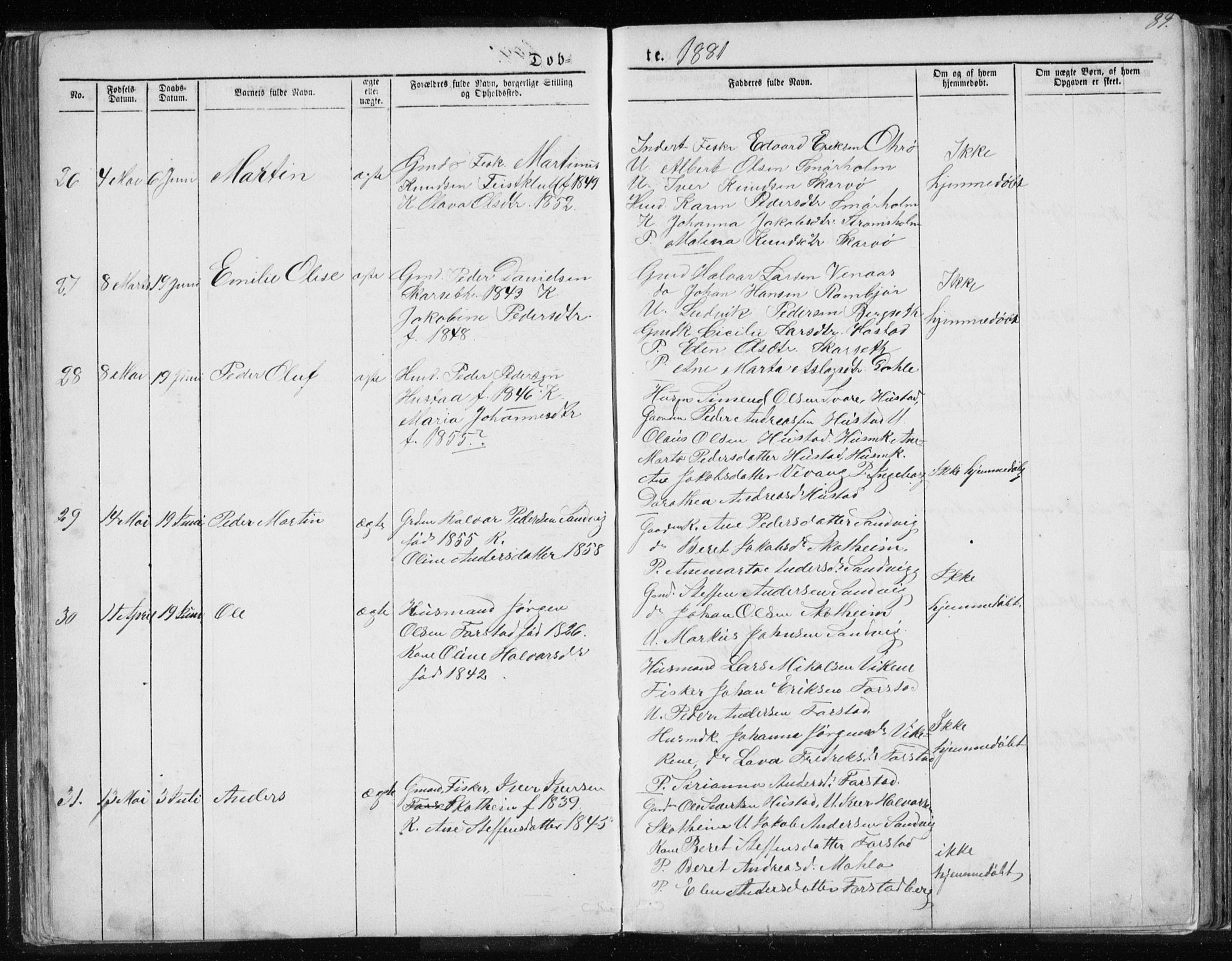 Ministerialprotokoller, klokkerbøker og fødselsregistre - Møre og Romsdal, AV/SAT-A-1454/567/L0782: Parish register (copy) no. 567C02, 1867-1886, p. 89