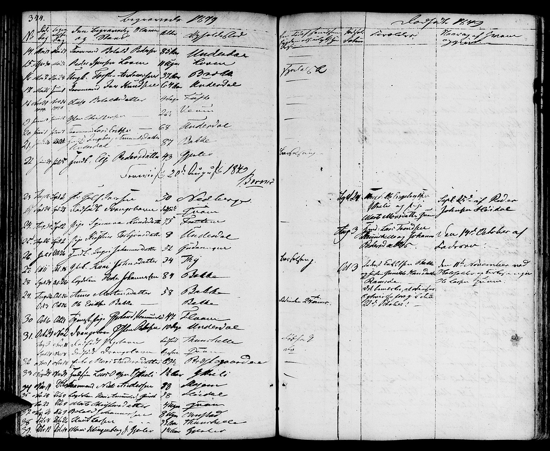 Aurland sokneprestembete, SAB/A-99937/H/Ha/Haa/L0006: Parish register (official) no. A 6, 1821-1859, p. 344