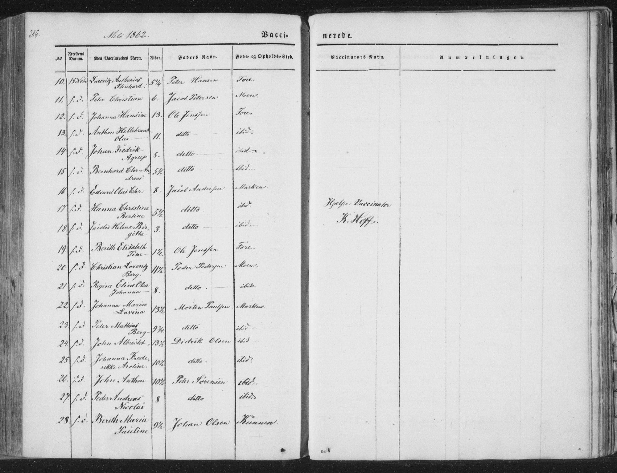 Ministerialprotokoller, klokkerbøker og fødselsregistre - Nordland, AV/SAT-A-1459/841/L0604: Parish register (official) no. 841A09 /2, 1845-1862, p. 286