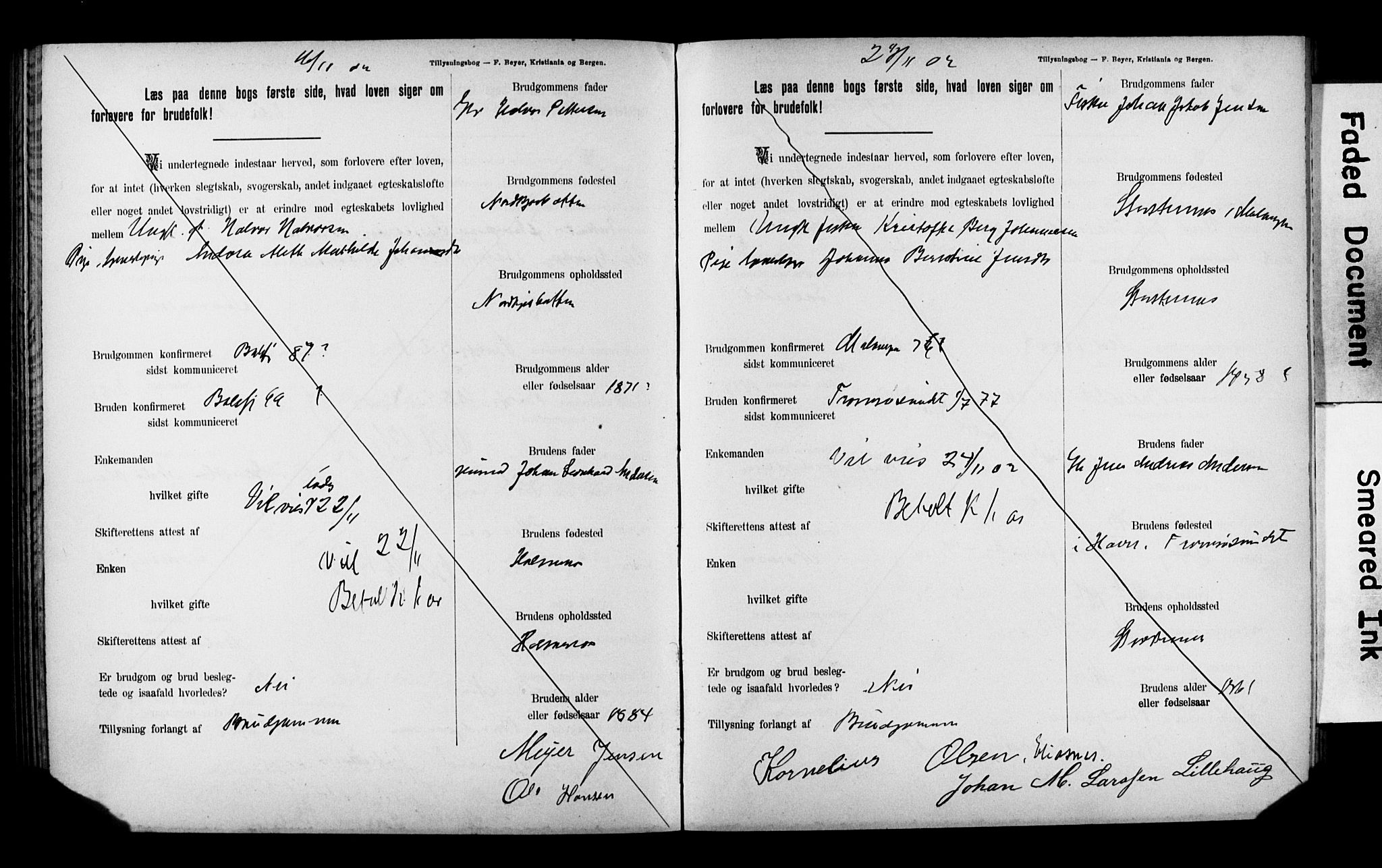 Balsfjord sokneprestembete, AV/SATØ-S-1303/H/Hd/L0031: Banns register no. 31, 1897-1906