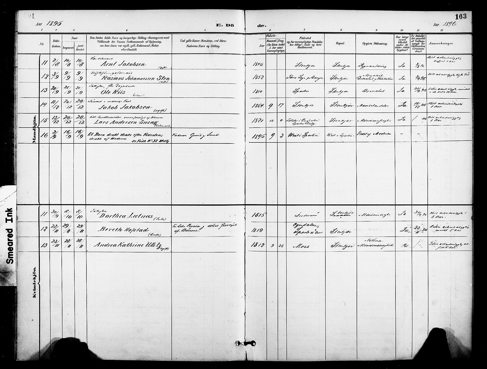 Ministerialprotokoller, klokkerbøker og fødselsregistre - Nord-Trøndelag, SAT/A-1458/739/L0372: Parish register (official) no. 739A04, 1895-1903, p. 163