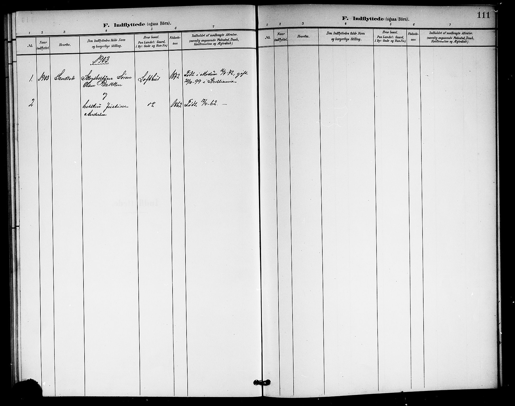 Rollag kirkebøker, SAKO/A-240/G/Gb/L0003: Parish register (copy) no. II 3, 1897-1919, p. 111