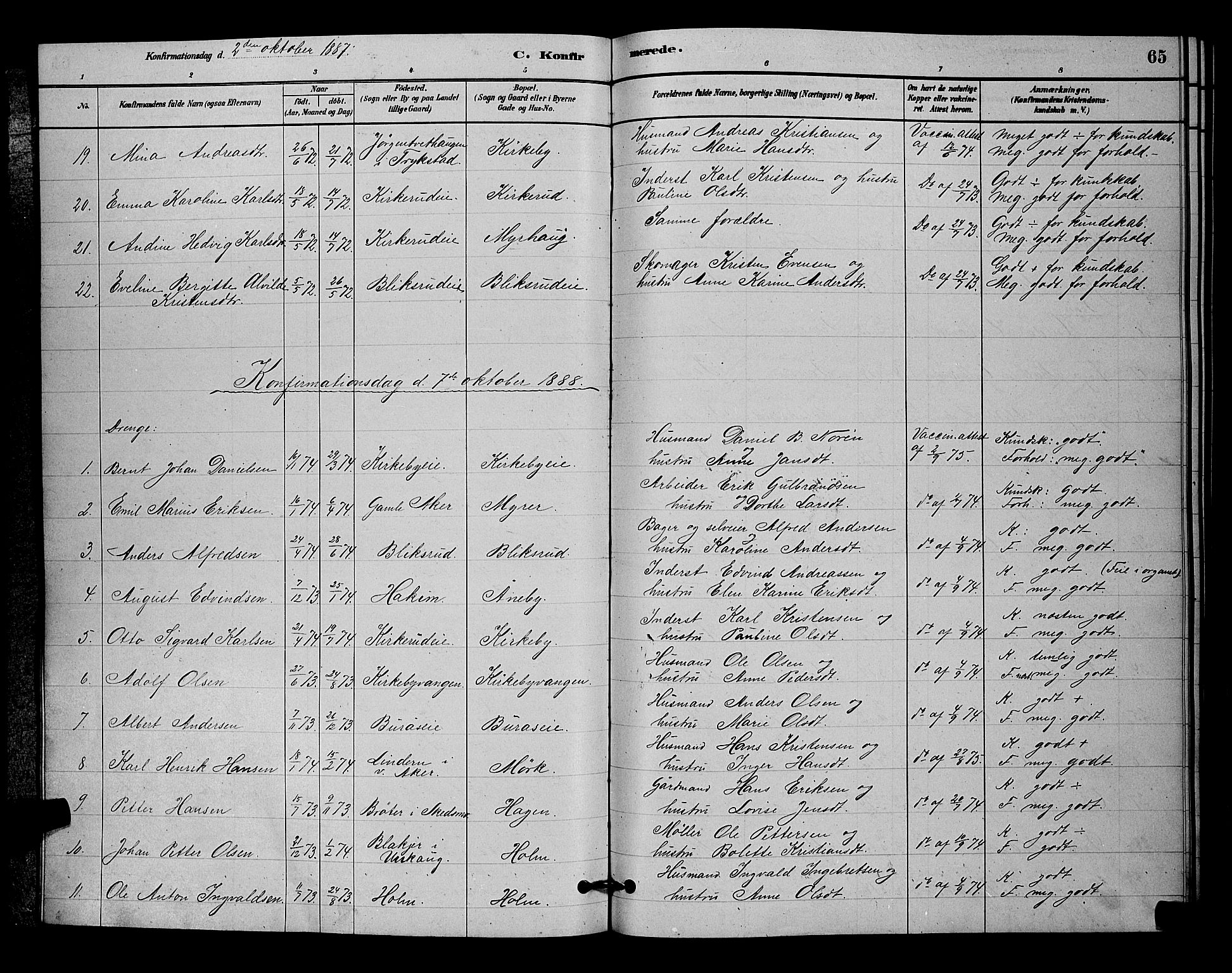 Nittedal prestekontor Kirkebøker, SAO/A-10365a/G/Gb/L0002: Parish register (copy) no. II 2, 1879-1901, p. 65