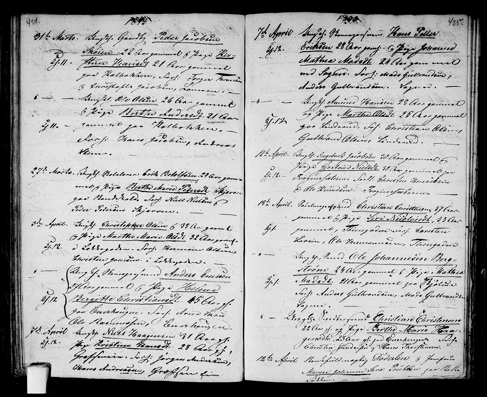 Aker prestekontor kirkebøker, AV/SAO-A-10861/G/L0007: Parish register (copy) no. 7, 1838-1846, p. 424-425