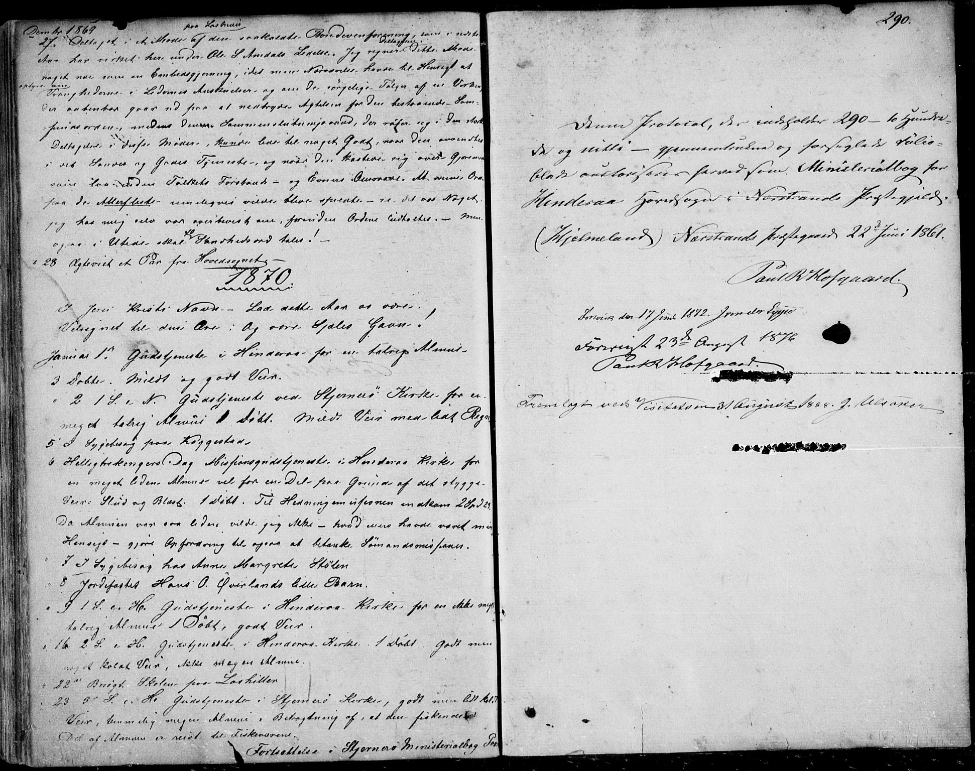 Nedstrand sokneprestkontor, SAST/A-101841/01/IV: Parish register (official) no. A 9, 1861-1876, p. 290