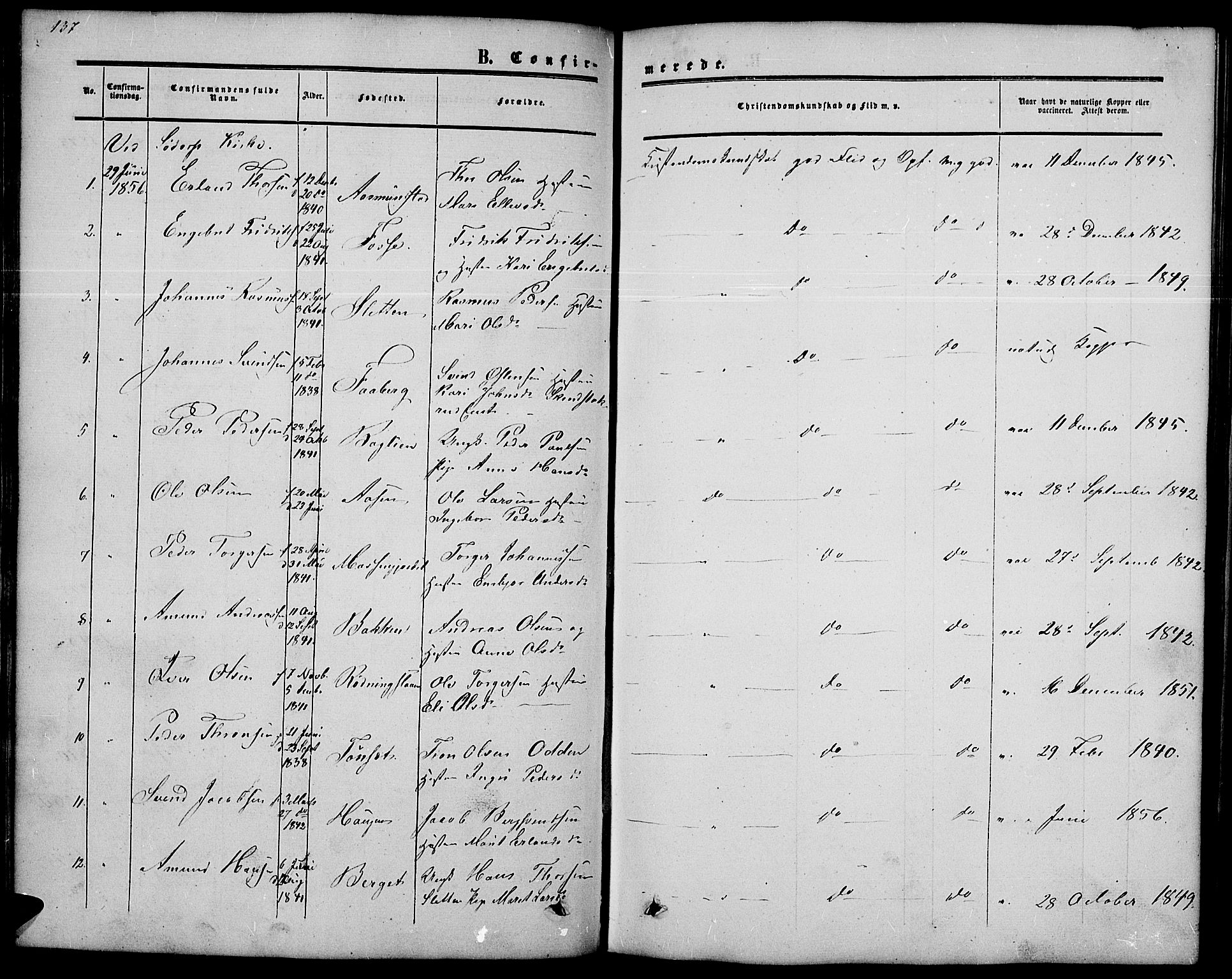 Nord-Fron prestekontor, SAH/PREST-080/H/Ha/Hab/L0002: Parish register (copy) no. 2, 1851-1883, p. 137