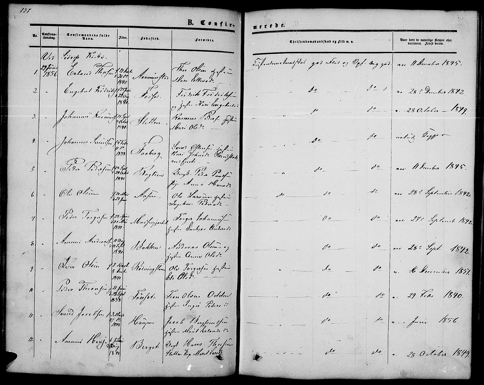 Nord-Fron prestekontor, AV/SAH-PREST-080/H/Ha/Hab/L0002: Parish register (copy) no. 2, 1851-1883, p. 137