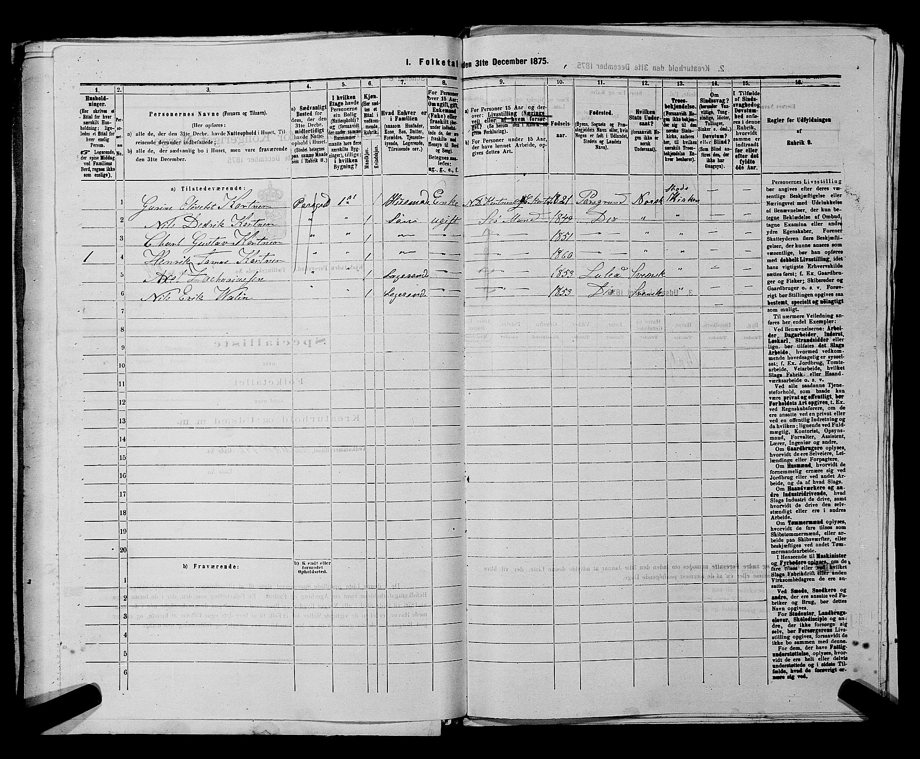 SAKO, 1875 census for 0805P Porsgrunn, 1875, p. 475