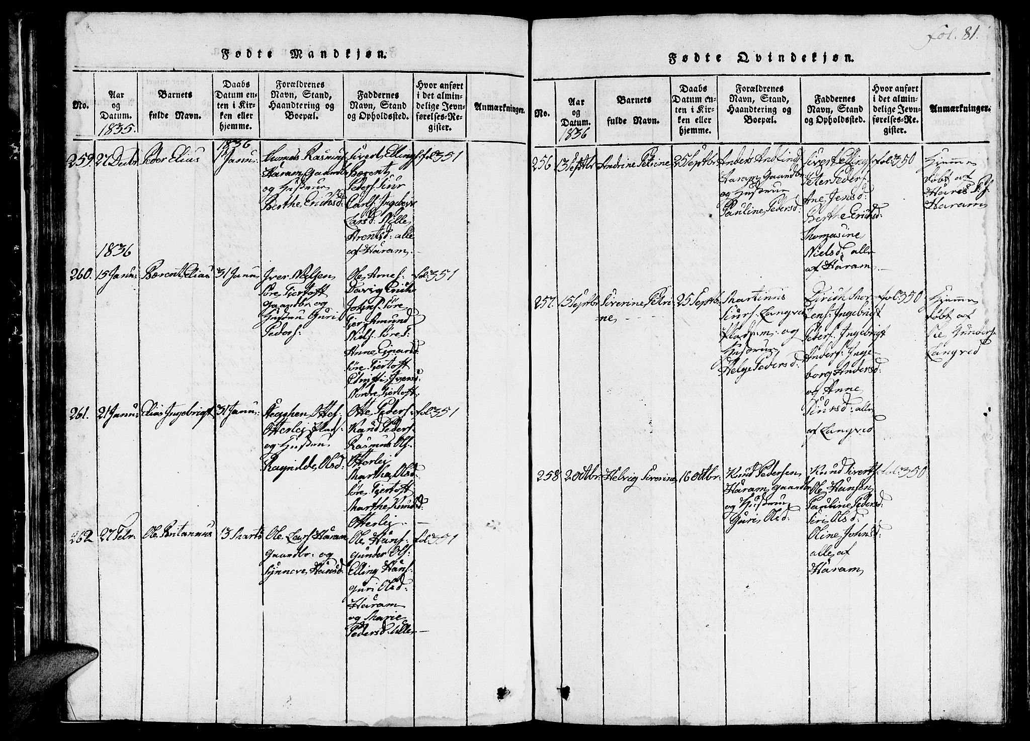 Ministerialprotokoller, klokkerbøker og fødselsregistre - Møre og Romsdal, AV/SAT-A-1454/536/L0506: Parish register (copy) no. 536C01, 1818-1859, p. 81