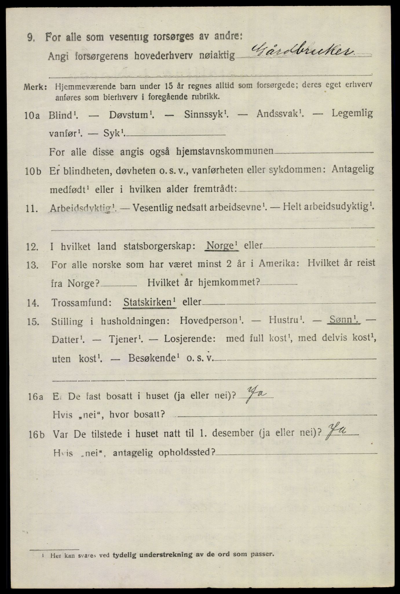 SAKO, 1920 census for Gol, 1920, p. 5461