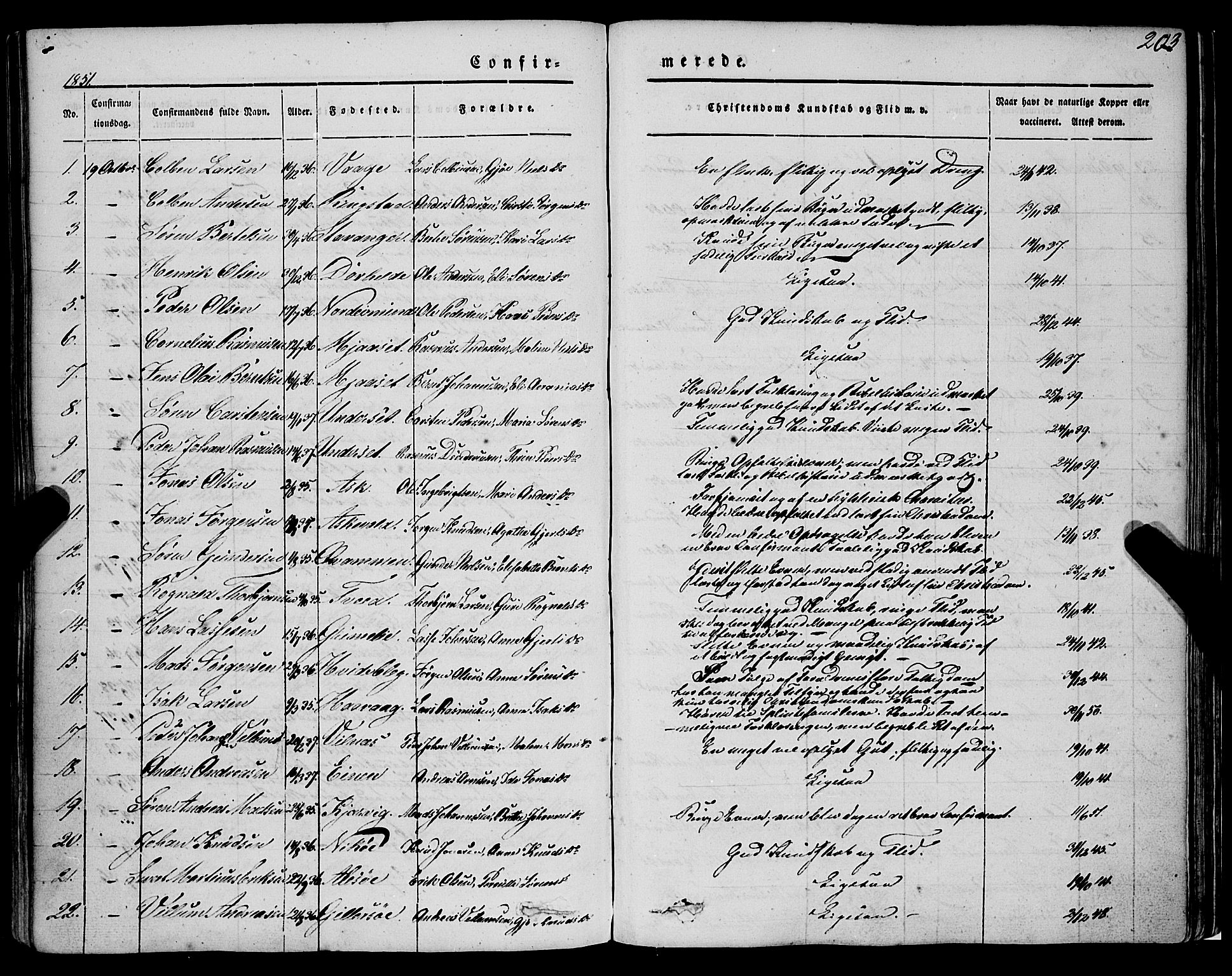 Askvoll sokneprestembete, AV/SAB-A-79501/H/Haa/Haaa/L0011/0001: Parish register (official) no. A 11 I, 1845-1864, p. 203