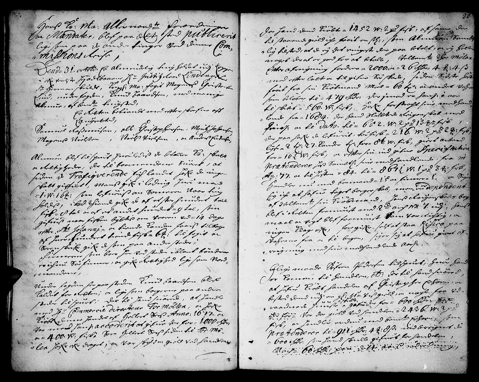 Finnmark sorenskriveri, AV/SATØ-S-0053/F/Fa/L0021: Justisprotokoller, 1685-1688, p. 29b-30a