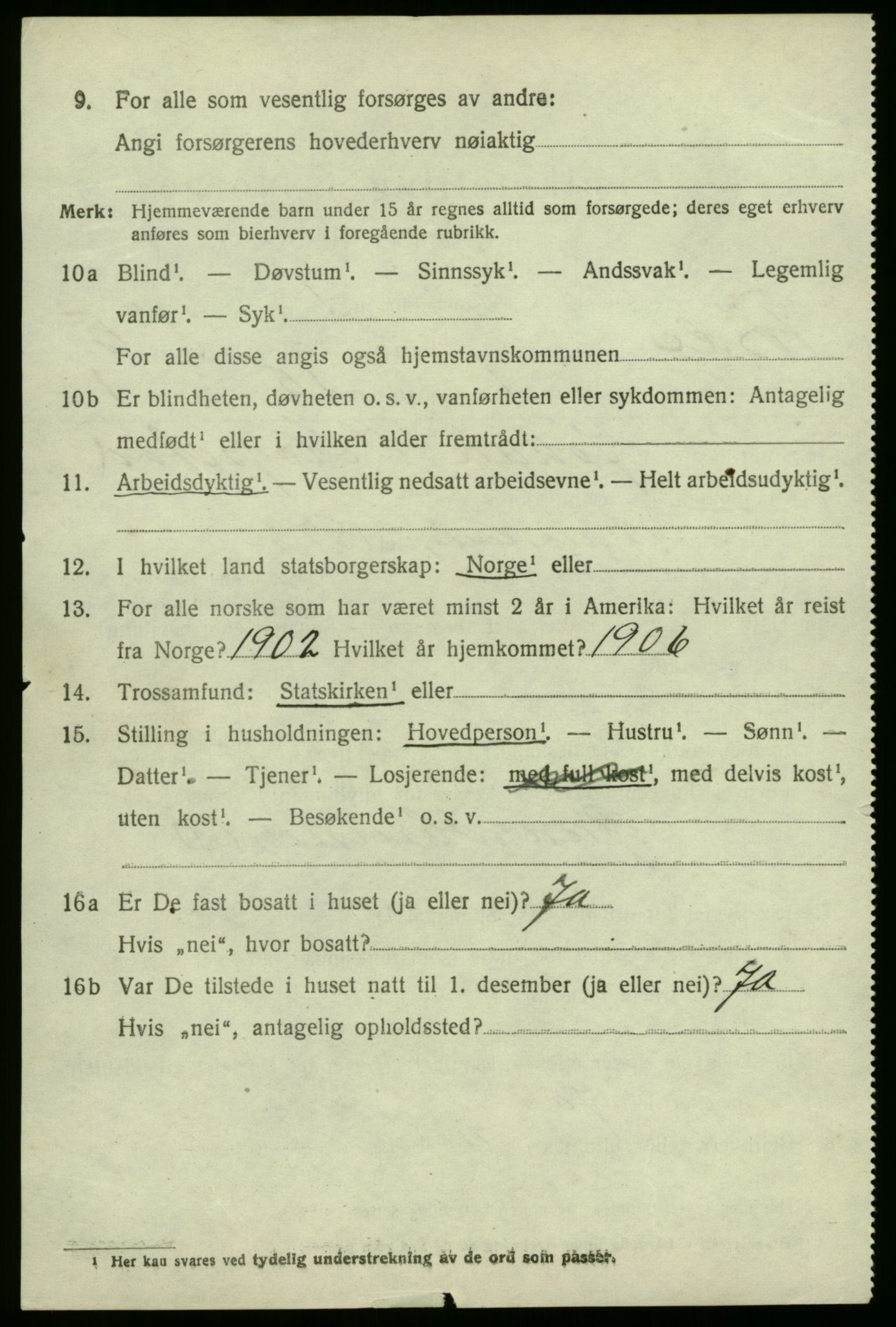 SAB, 1920 census for Førde, 1920, p. 2077