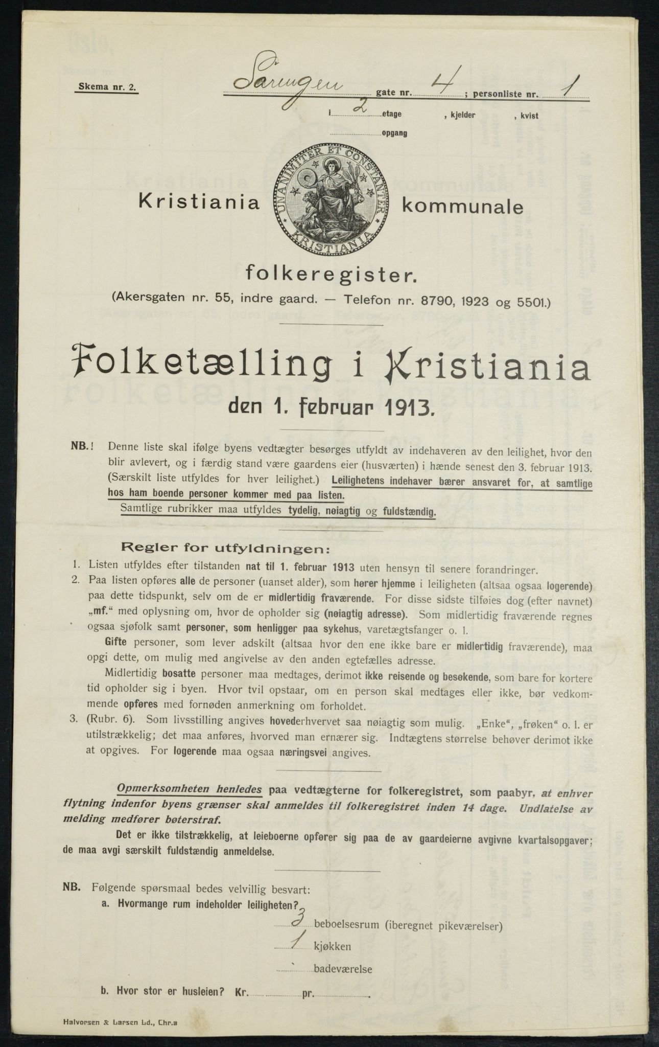 OBA, Municipal Census 1913 for Kristiania, 1913, p. 106476