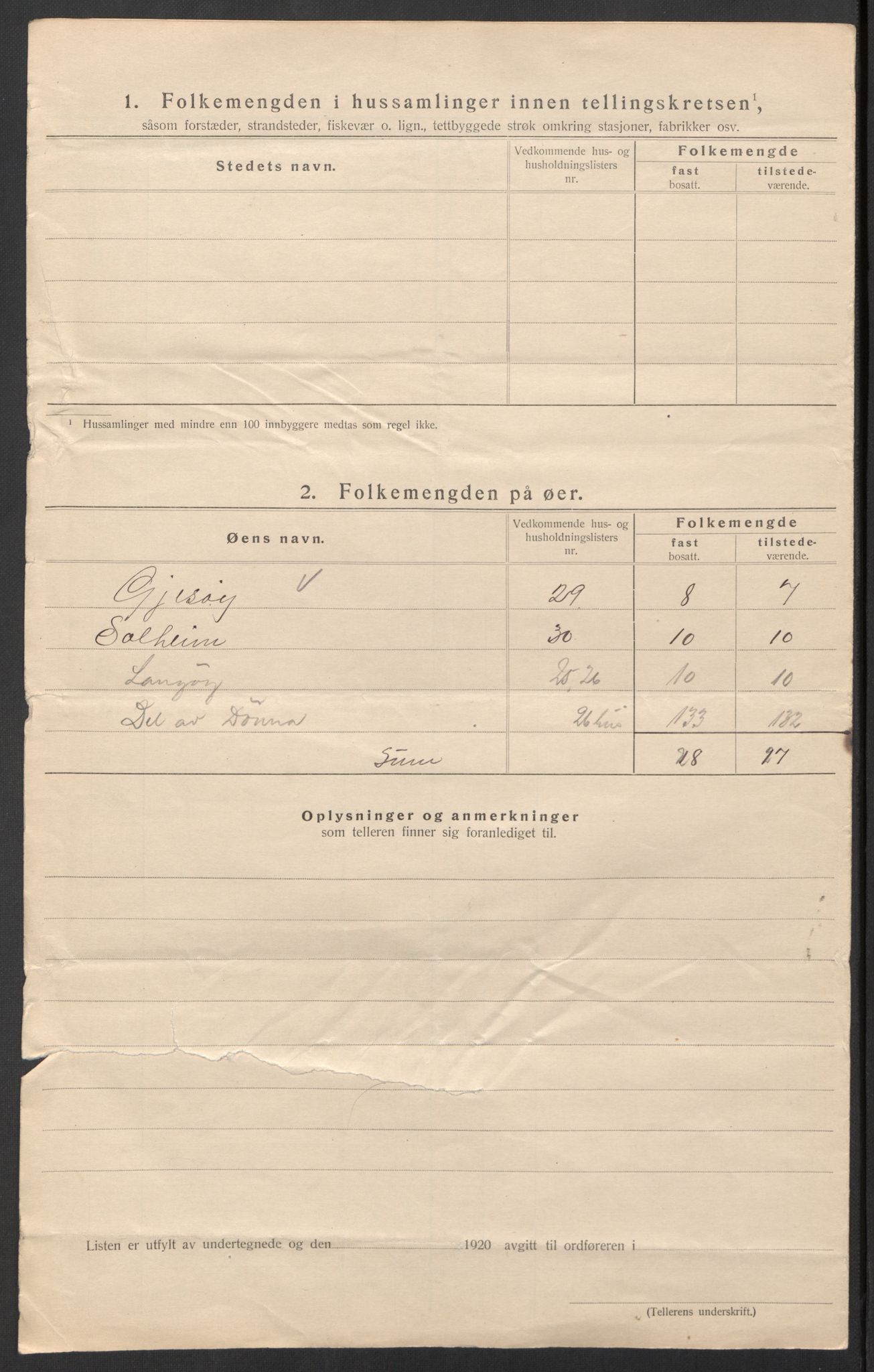 SAT, 1920 census for Nordvik, 1920, p. 17