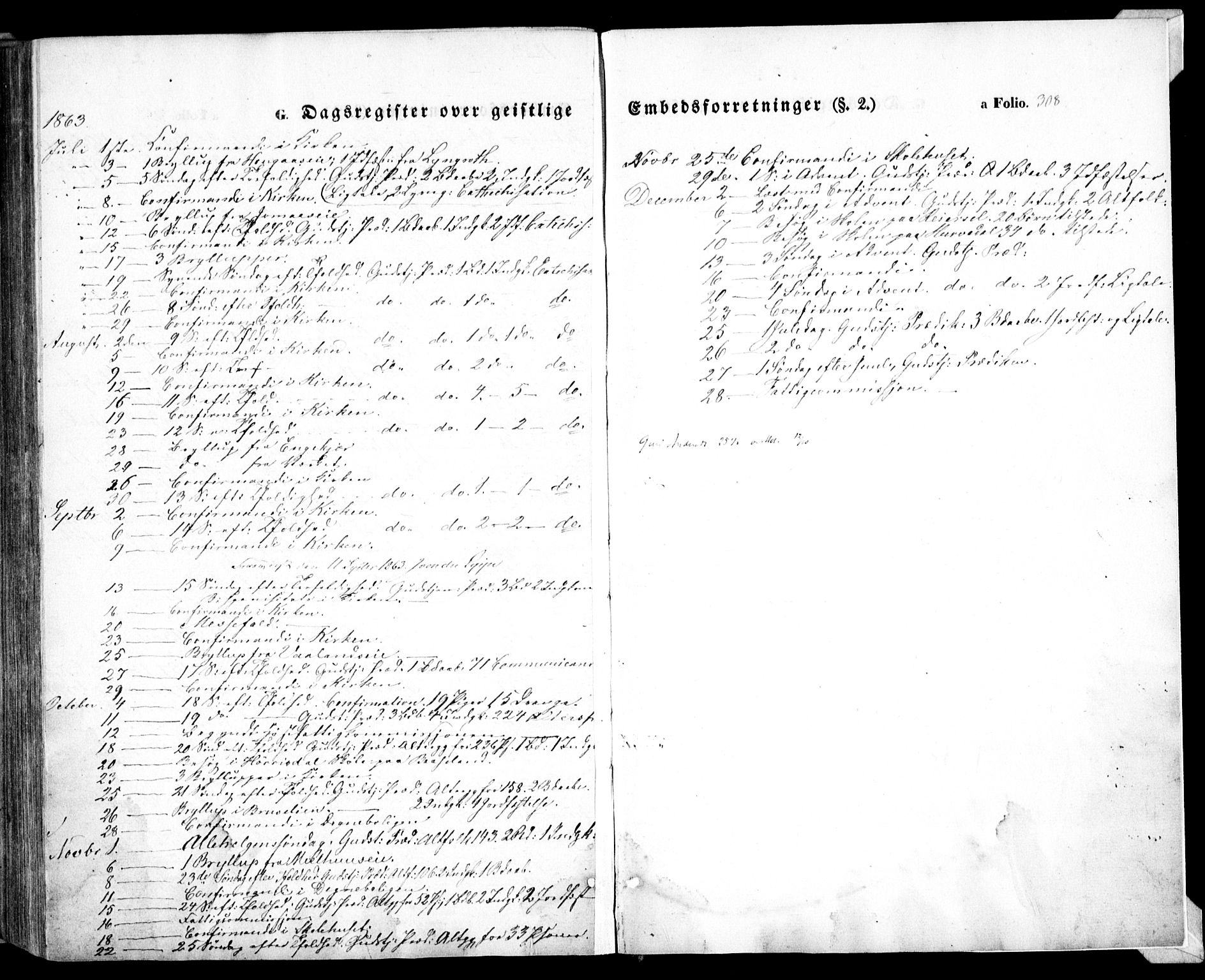 Froland sokneprestkontor, AV/SAK-1111-0013/F/Fa/L0002: Parish register (official) no. A 2, 1845-1863, p. 308