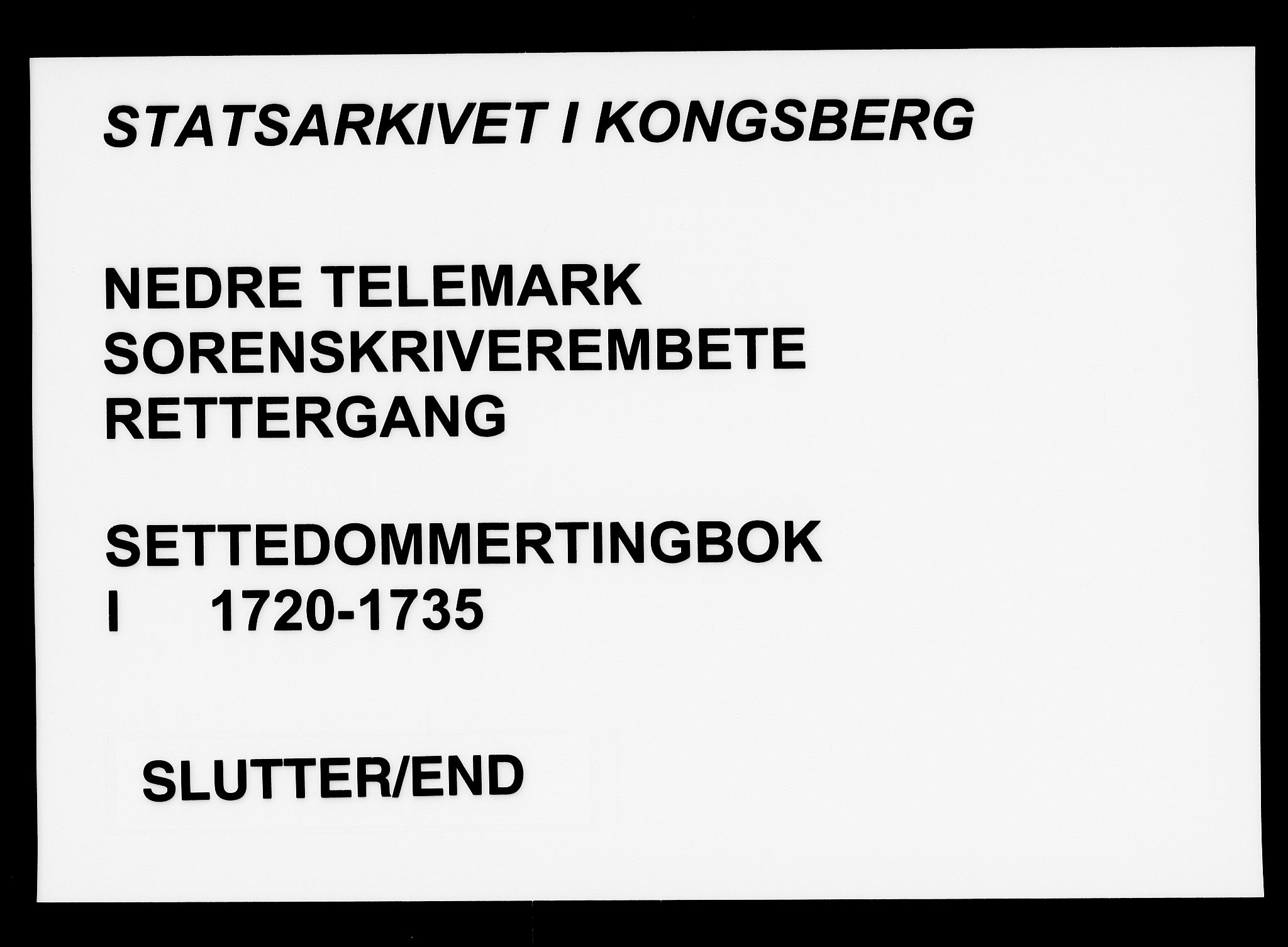 Nedre Telemark sorenskriveri, AV/SAKO-A-135/F/Fb/L0001: Settedomtingbok, 1720-1735