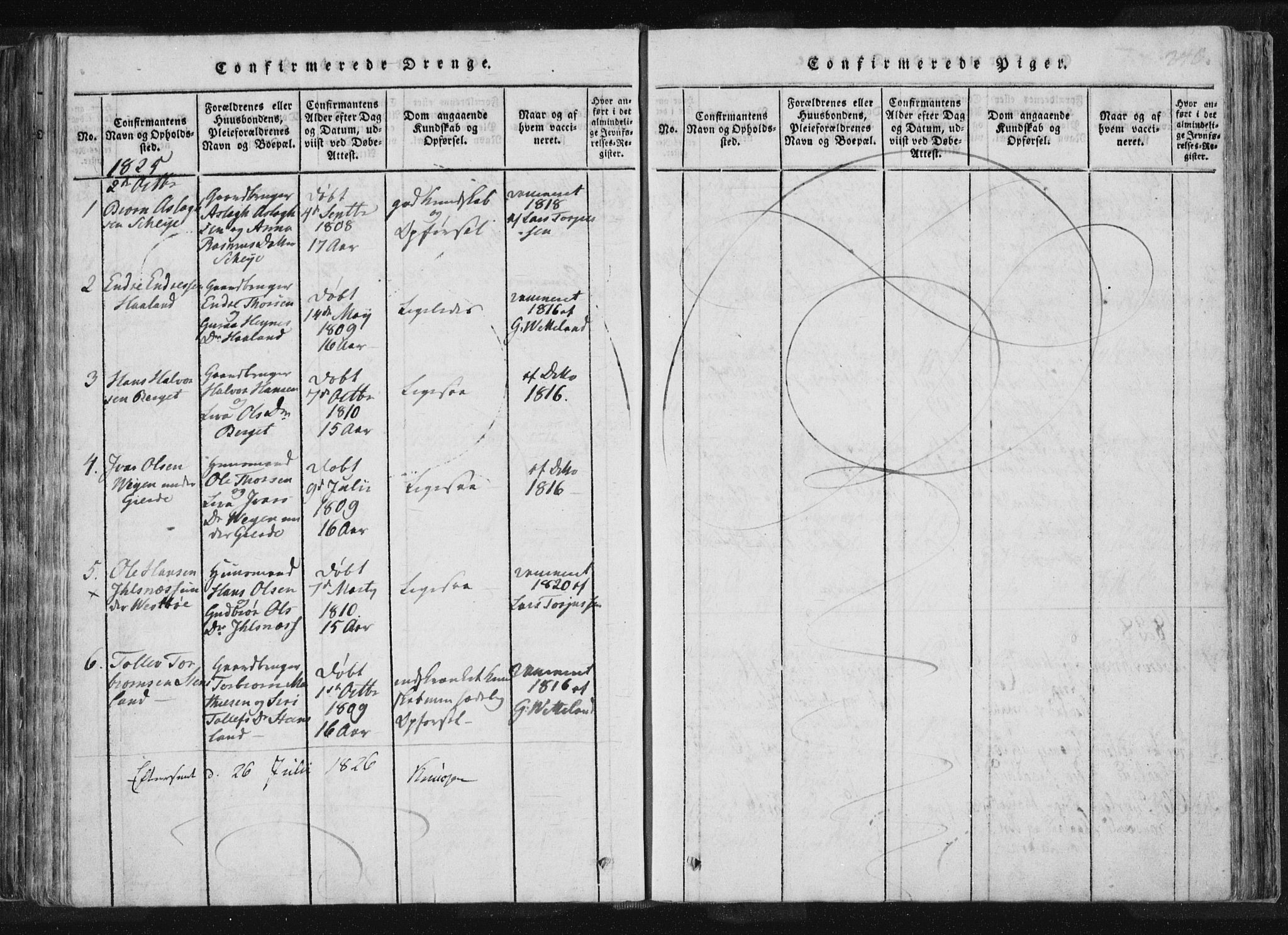 Vikedal sokneprestkontor, SAST/A-101840/01/IV: Parish register (official) no. A 4, 1816-1850, p. 240