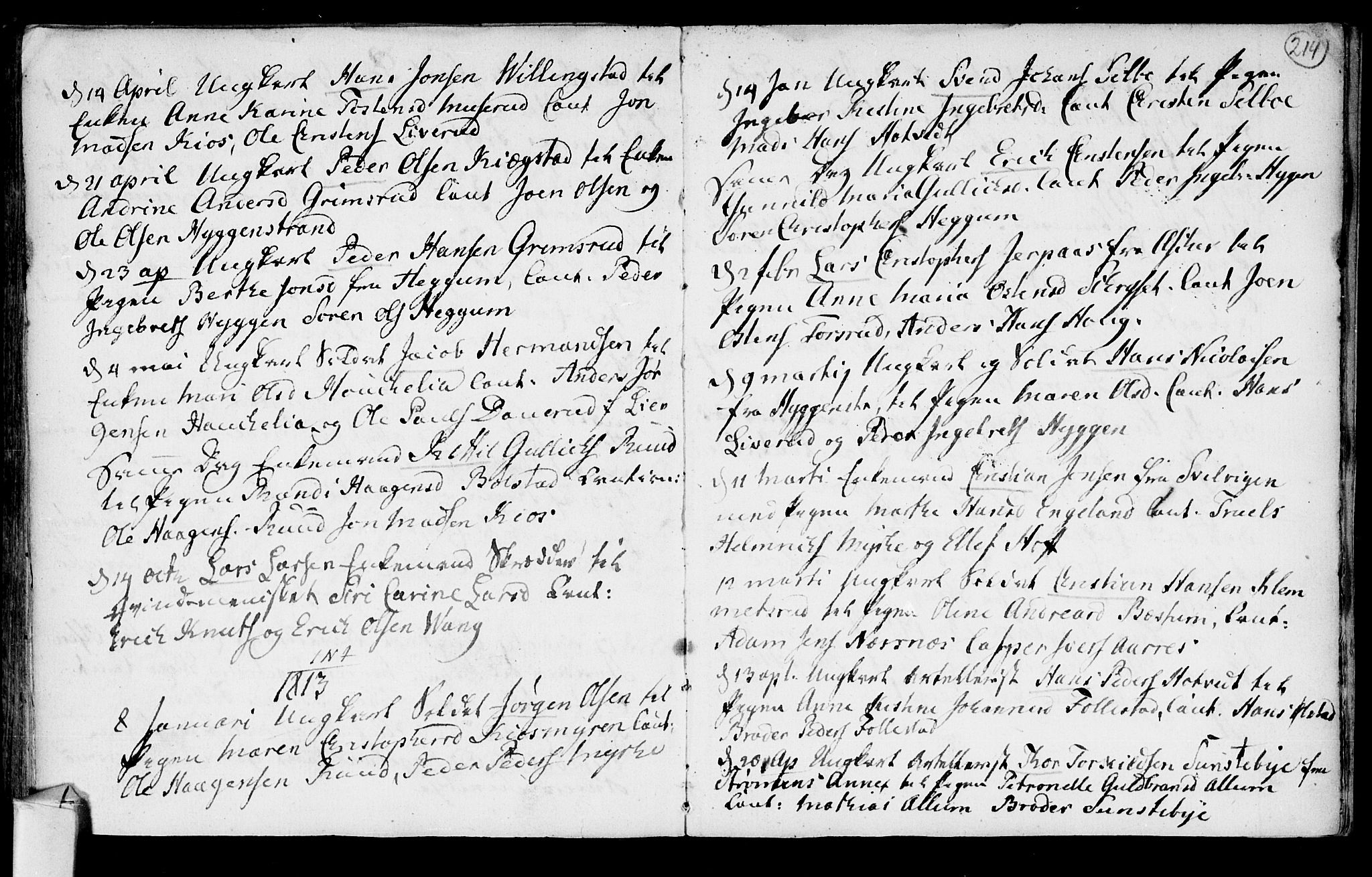 Røyken kirkebøker, SAKO/A-241/F/Fa/L0003: Parish register (official) no. 3, 1782-1813, p. 214