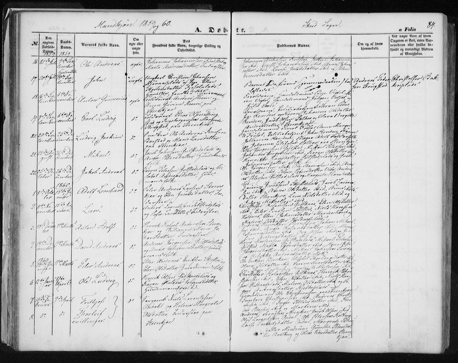 Ministerialprotokoller, klokkerbøker og fødselsregistre - Nord-Trøndelag, SAT/A-1458/735/L0342: Parish register (official) no. 735A07 /2, 1849-1862, p. 84