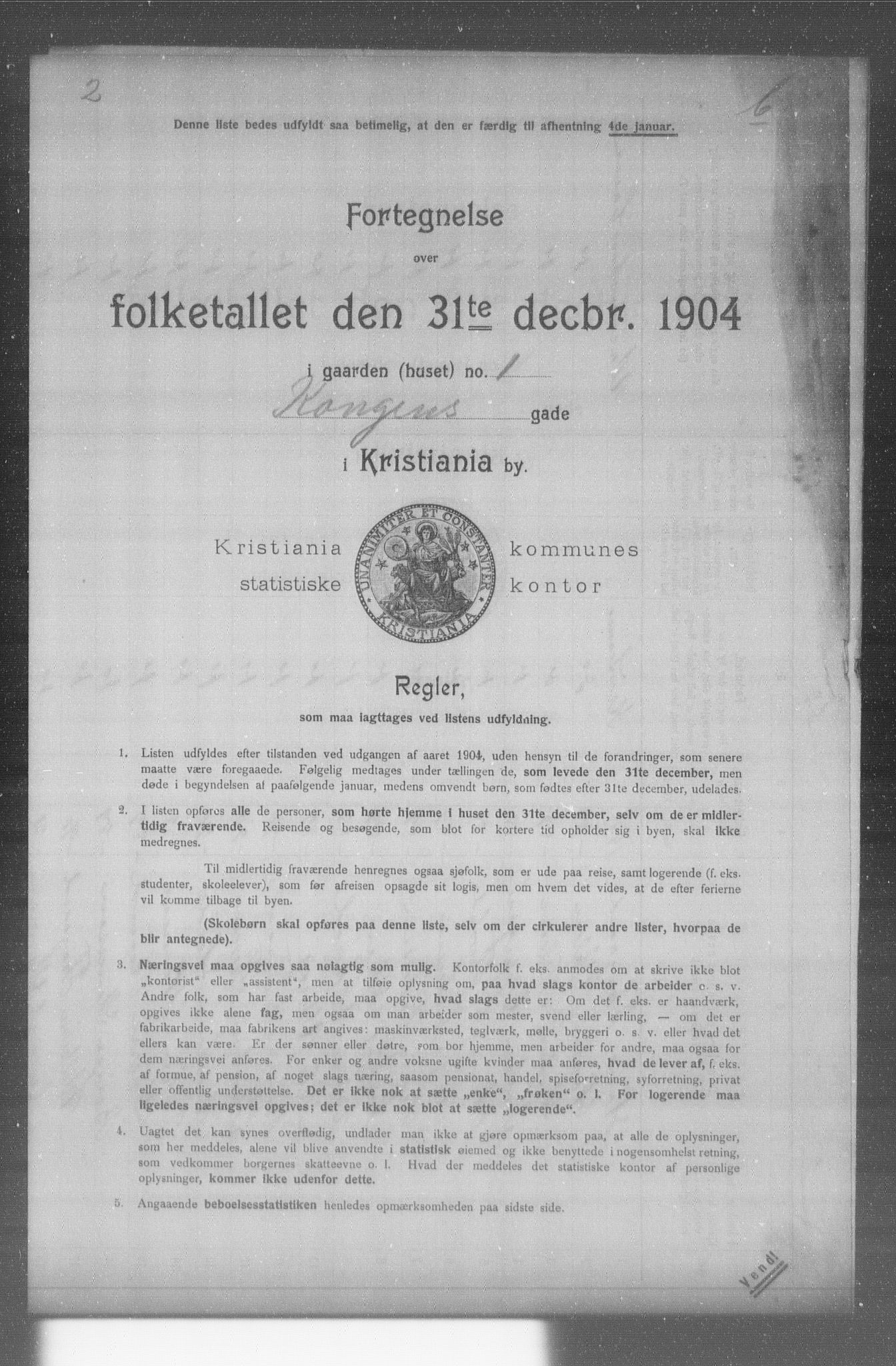 OBA, Municipal Census 1904 for Kristiania, 1904, p. 10045