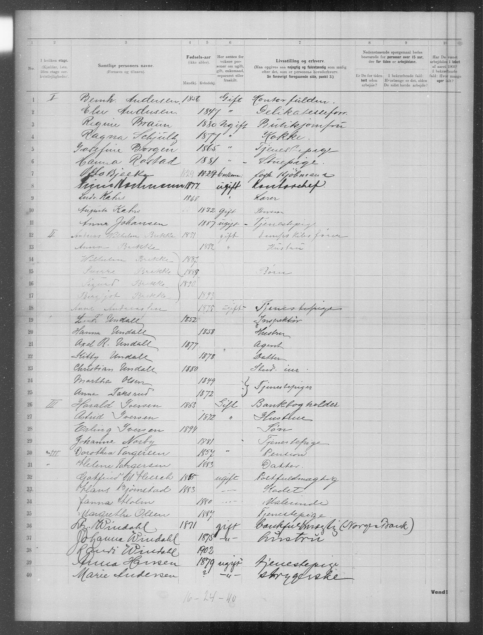 OBA, Municipal Census 1903 for Kristiania, 1903, p. 5548