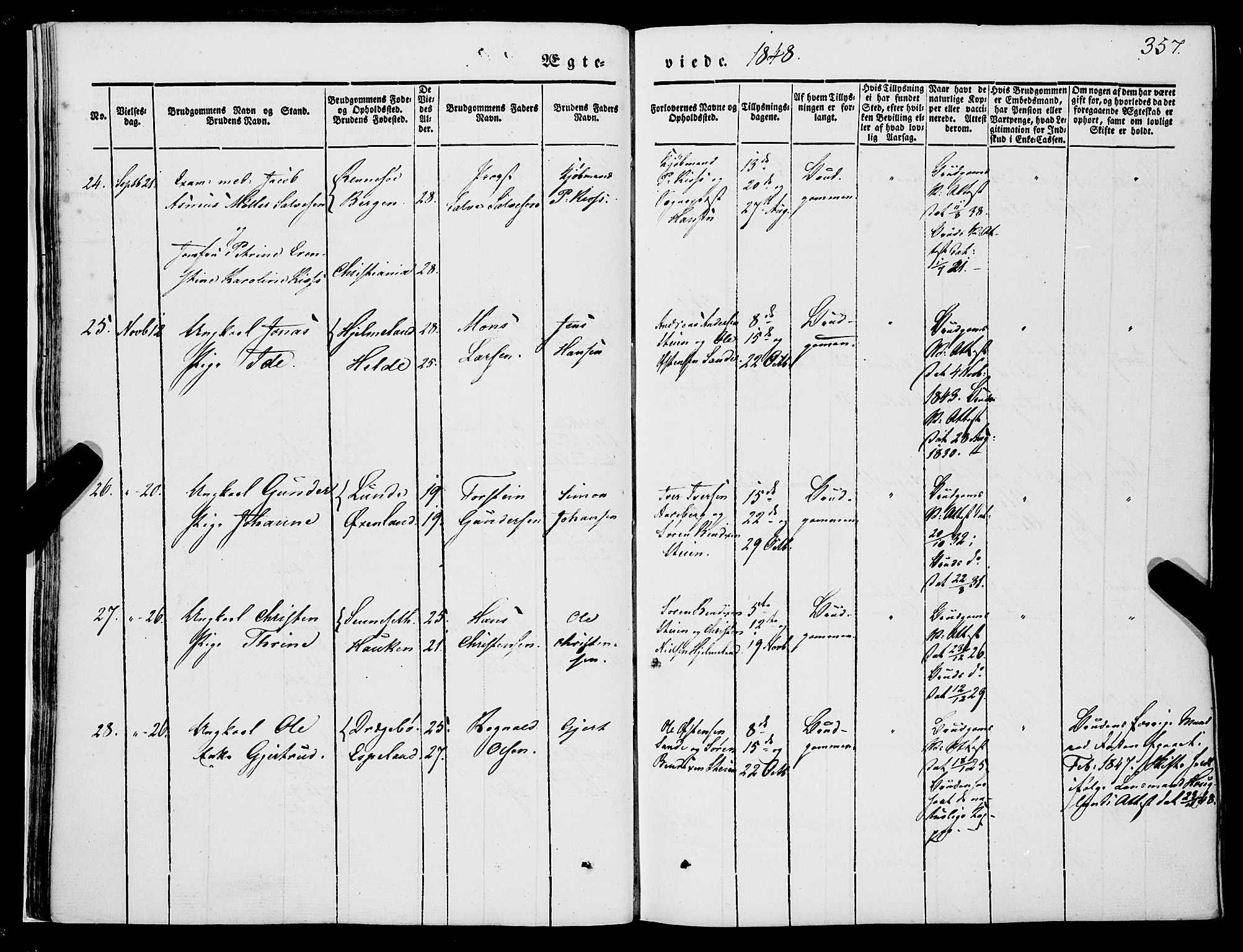 Gaular sokneprestembete, AV/SAB-A-80001/H/Haa: Parish register (official) no. A 4II, 1841-1859, p. 357