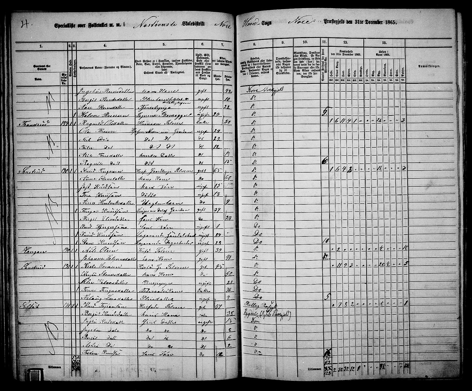 RA, 1865 census for Nore, 1865, p. 54