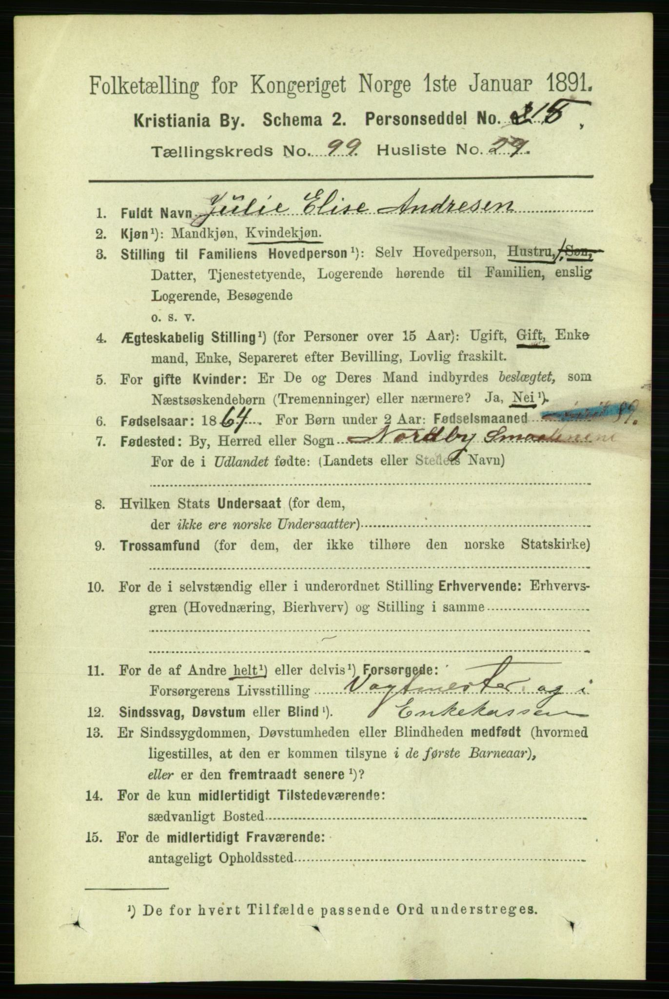 RA, 1891 census for 0301 Kristiania, 1891, p. 49088