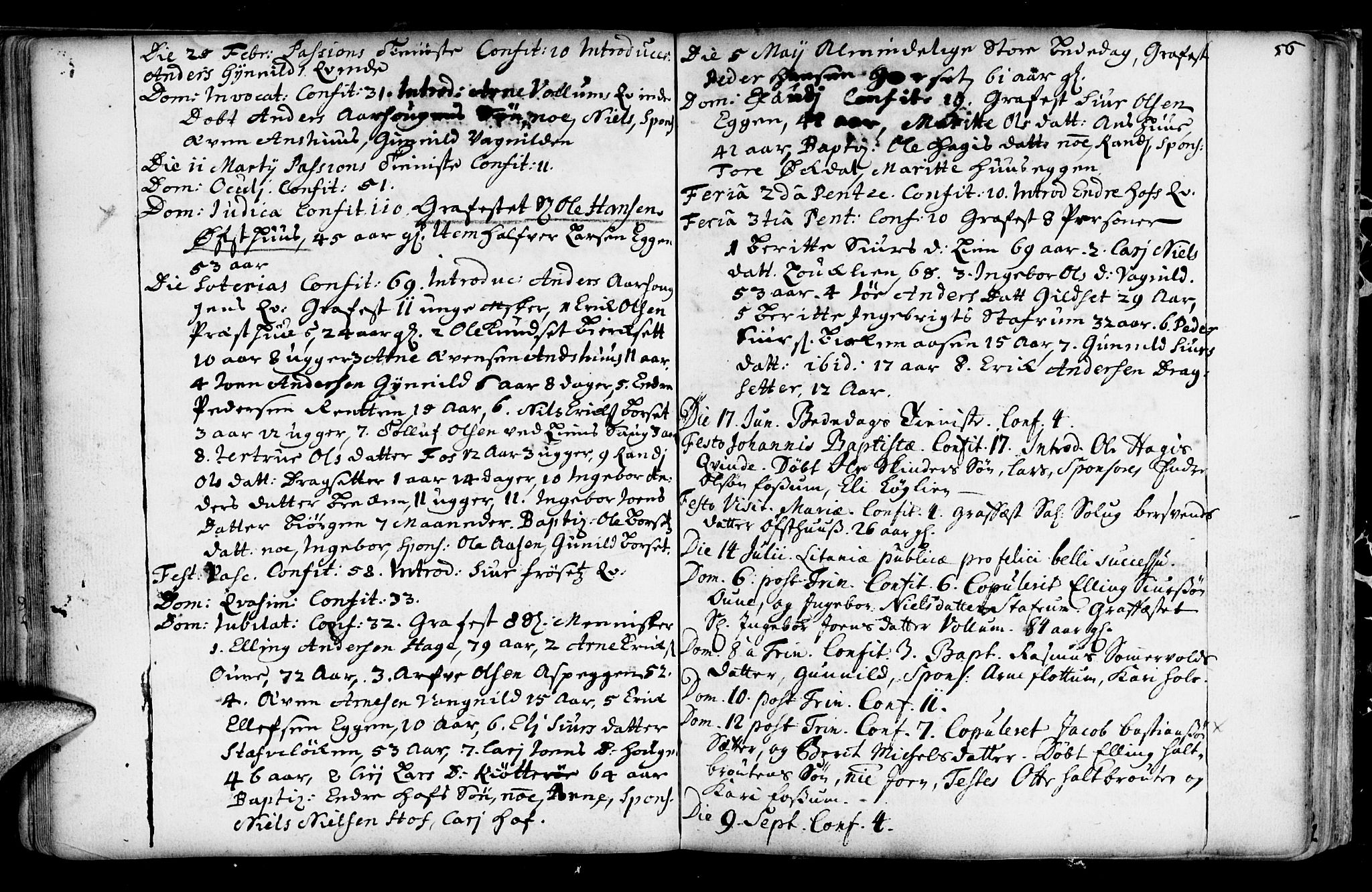 Ministerialprotokoller, klokkerbøker og fødselsregistre - Sør-Trøndelag, SAT/A-1456/689/L1036: Parish register (official) no. 689A01, 1696-1746, p. 56