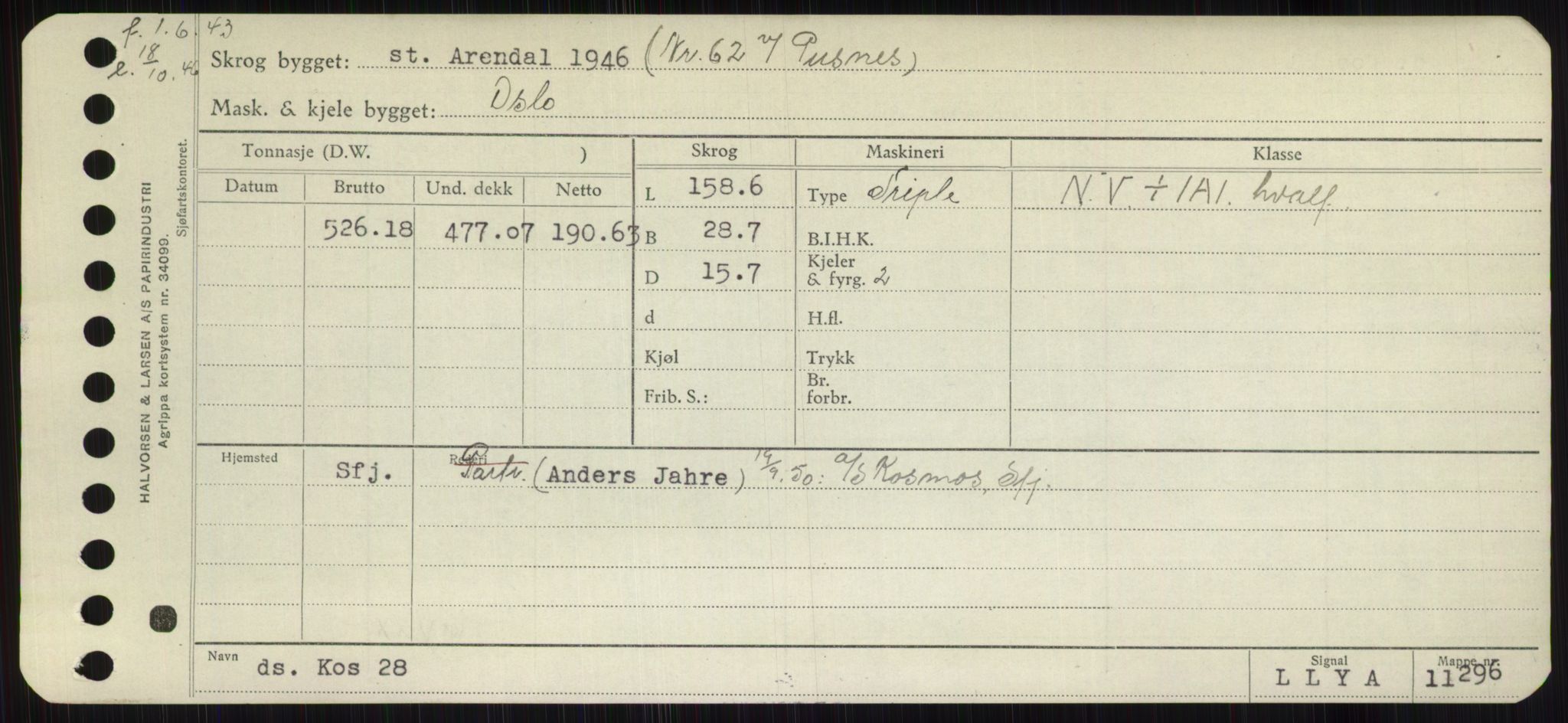 Sjøfartsdirektoratet med forløpere, Skipsmålingen, RA/S-1627/H/Hb/L0003: Fartøy, I-N, p. 155