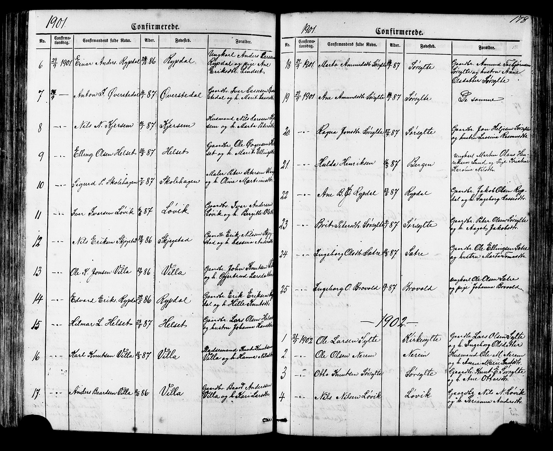 Ministerialprotokoller, klokkerbøker og fødselsregistre - Møre og Romsdal, SAT/A-1454/541/L0547: Parish register (copy) no. 541C02, 1867-1921, p. 178