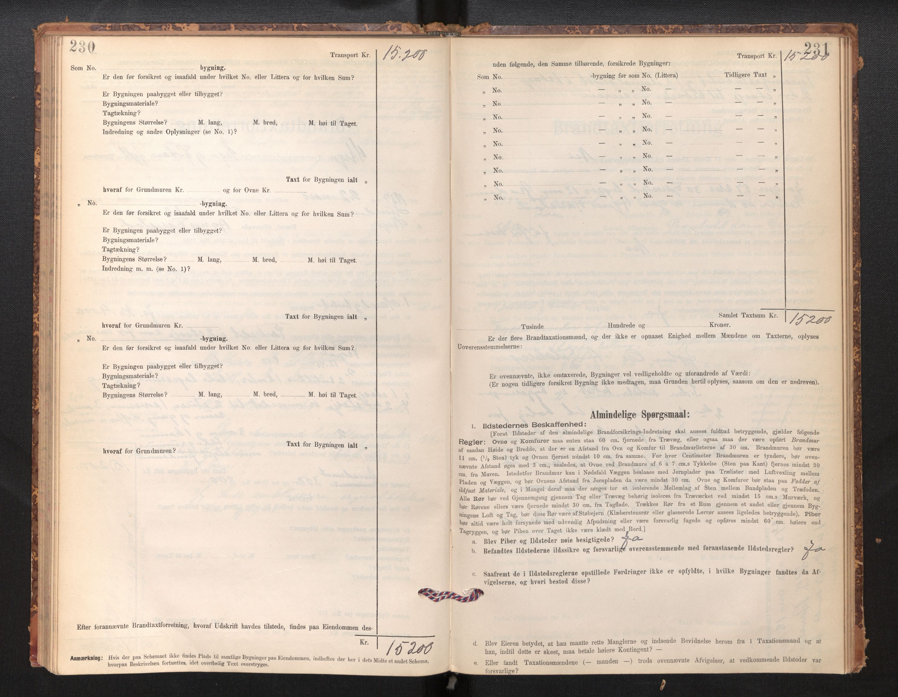 Lensmannen i Stryn og Innvik, SAB/A-30201/0012/L0002: Branntakstprotokoll, skjematakst, 1894-1942, p. 230-231