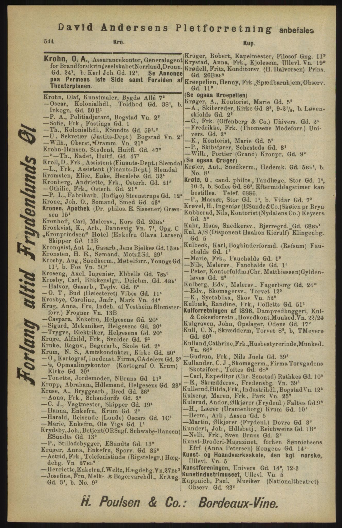 Kristiania/Oslo adressebok, PUBL/-, 1904, p. 546