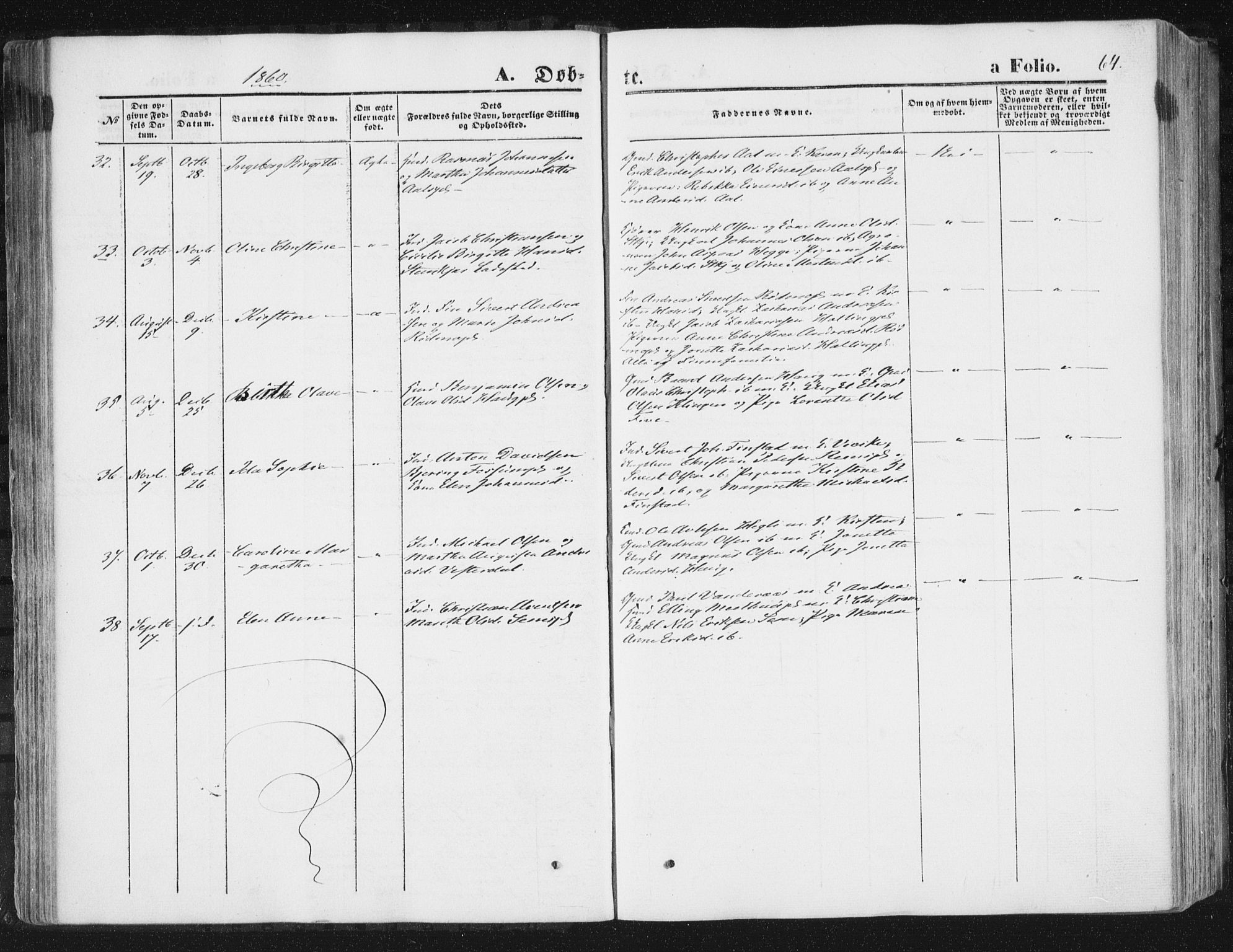 Ministerialprotokoller, klokkerbøker og fødselsregistre - Nord-Trøndelag, SAT/A-1458/746/L0447: Parish register (official) no. 746A06, 1860-1877, p. 64