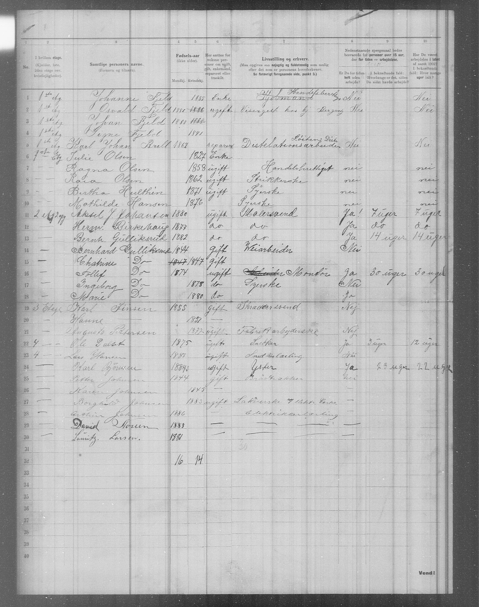 OBA, Municipal Census 1902 for Kristiania, 1902, p. 2956