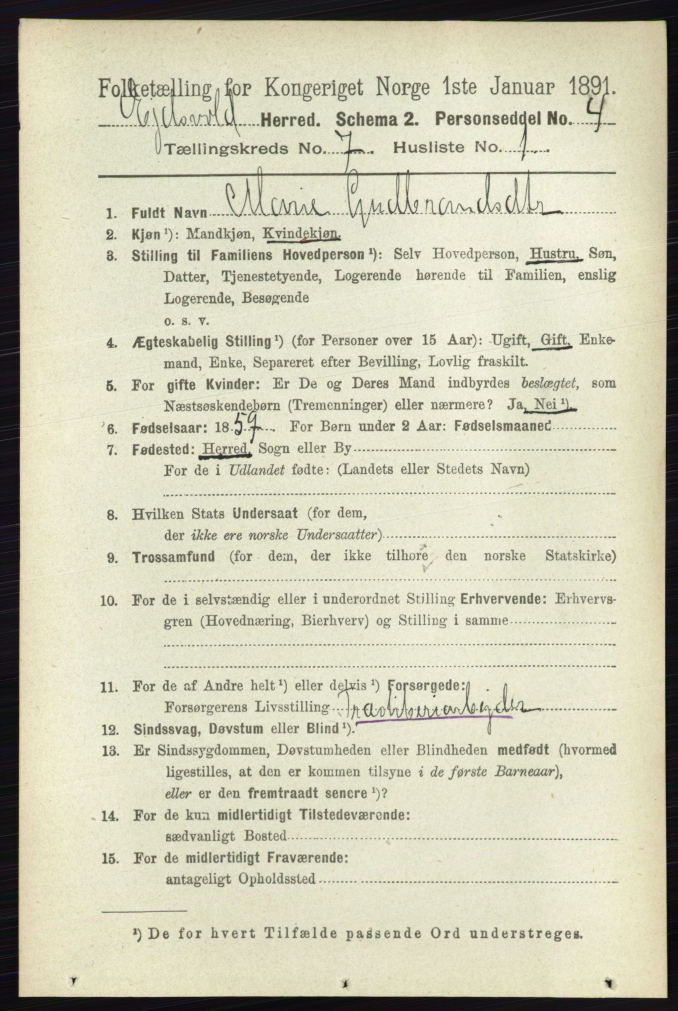 RA, 1891 census for 0237 Eidsvoll, 1891, p. 4601